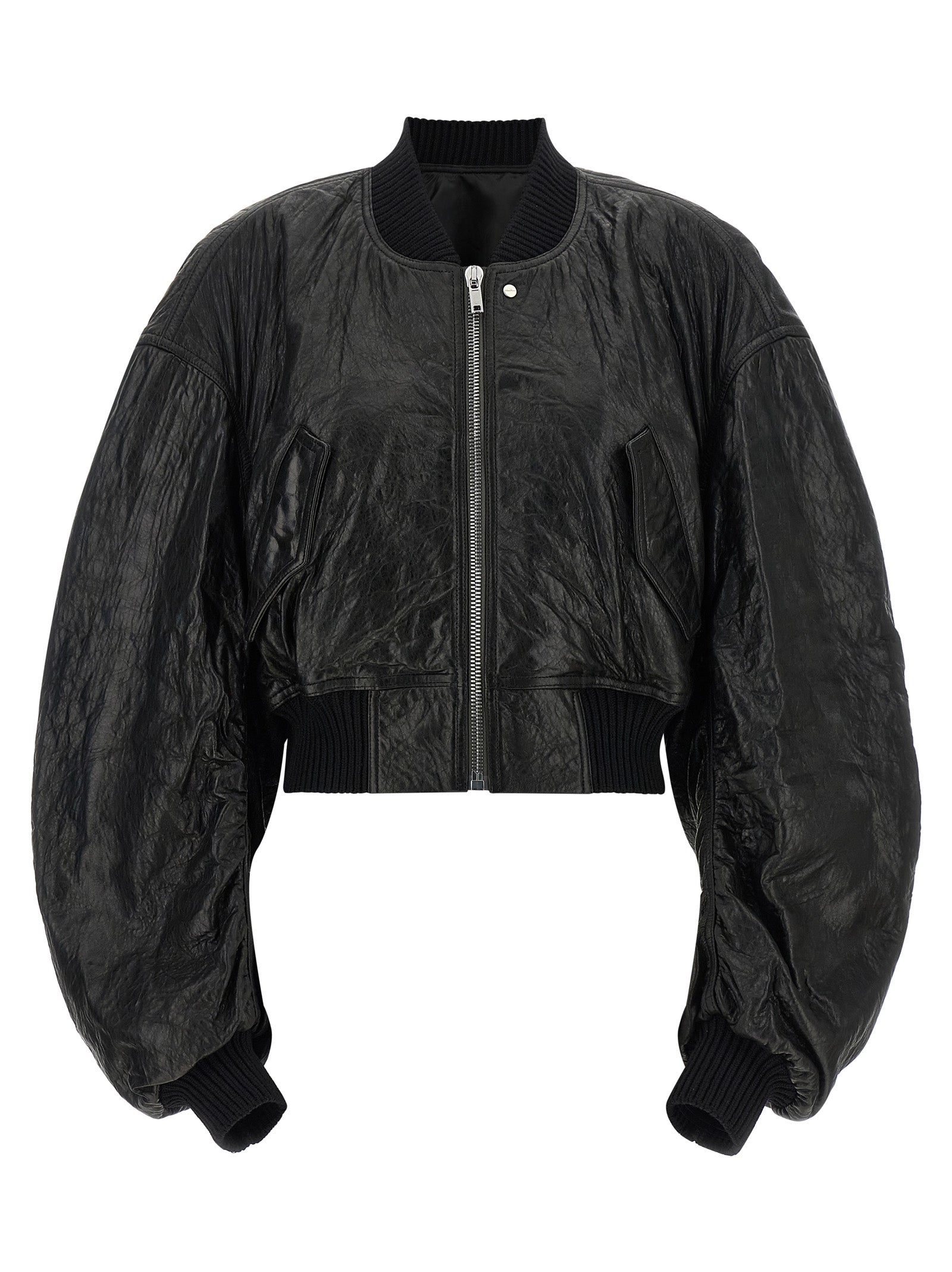 Rick Owens Black Lamb Leather Leather Jacket