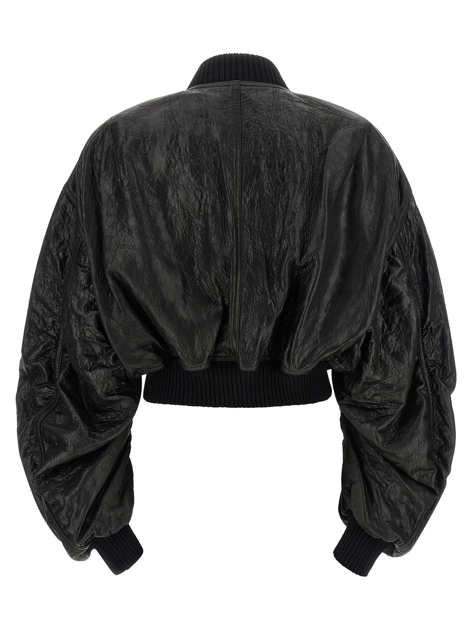 Rick Owens Black Lamb Leather Leather Jacket