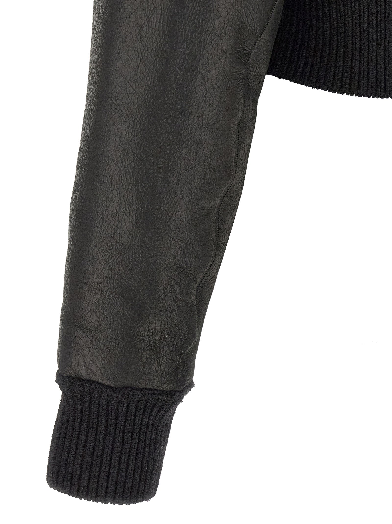 Rick Owens Black Lamb Fur Leather Jacket