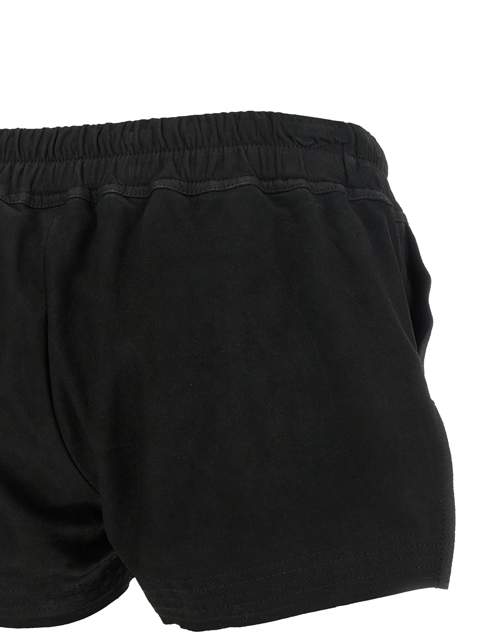 Rick Owens Black Lamb Leather Bermuda Shorts