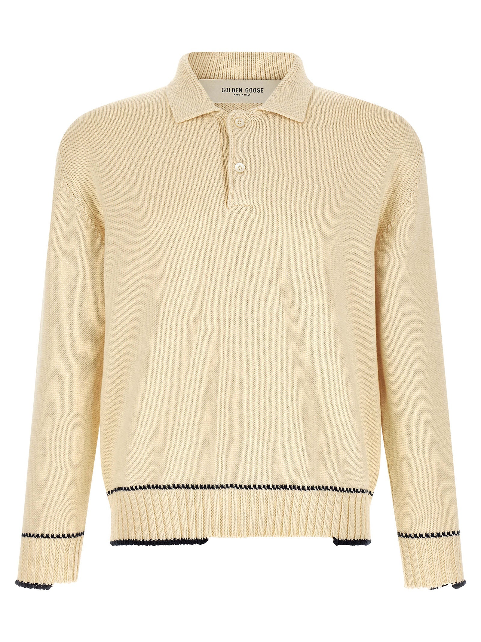 Golden Goose White Cotton Polo Shirt