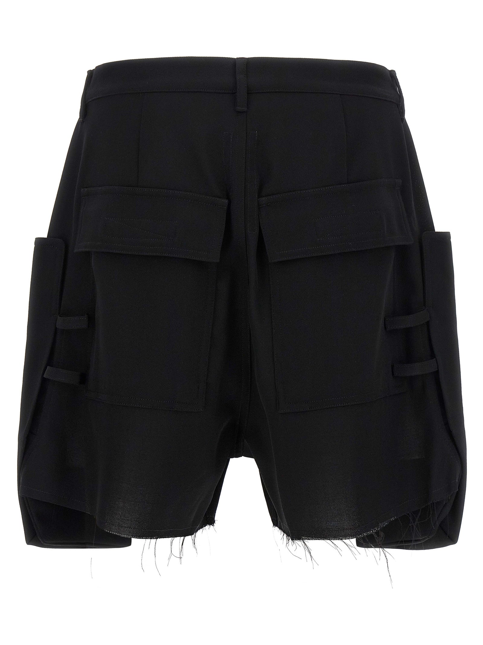 Rick Owens Black Wool Bermuda Shorts