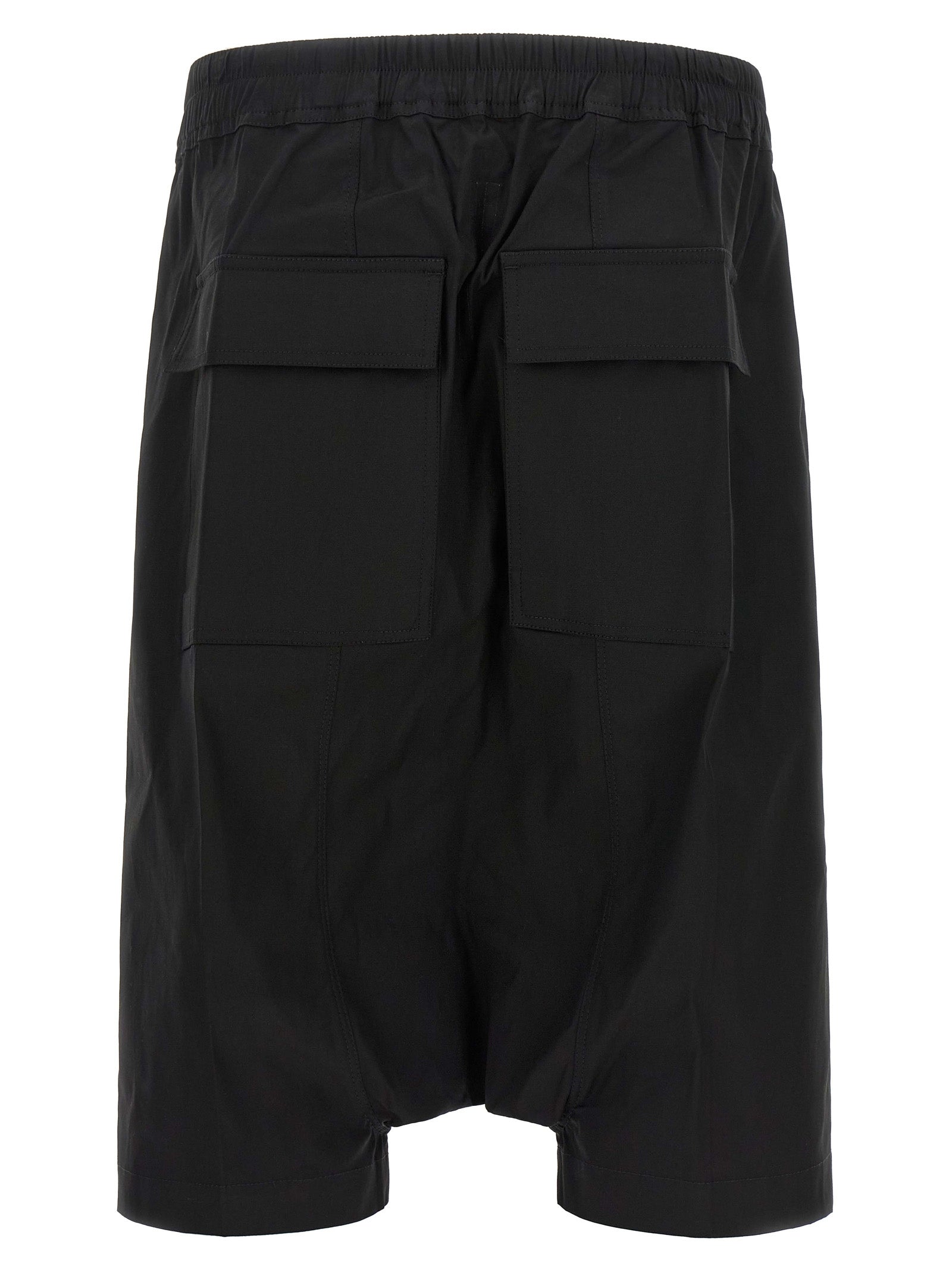 Rick Owens Black Cotton Bermuda Shorts