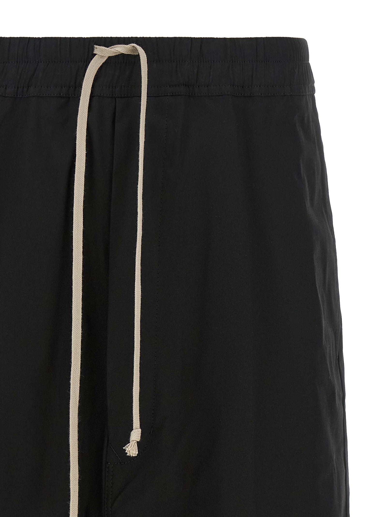 Rick Owens Black Cotton Bermuda Shorts