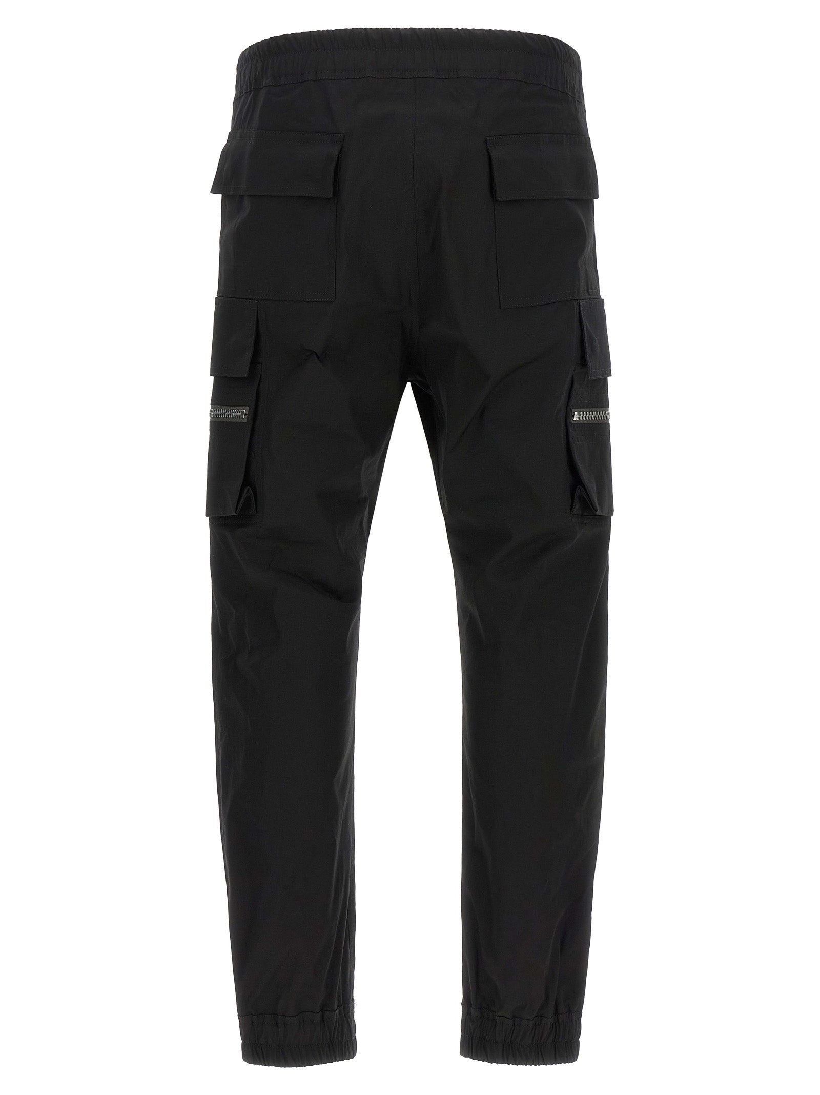 Rick Owens Black Cotton Cargo Pants