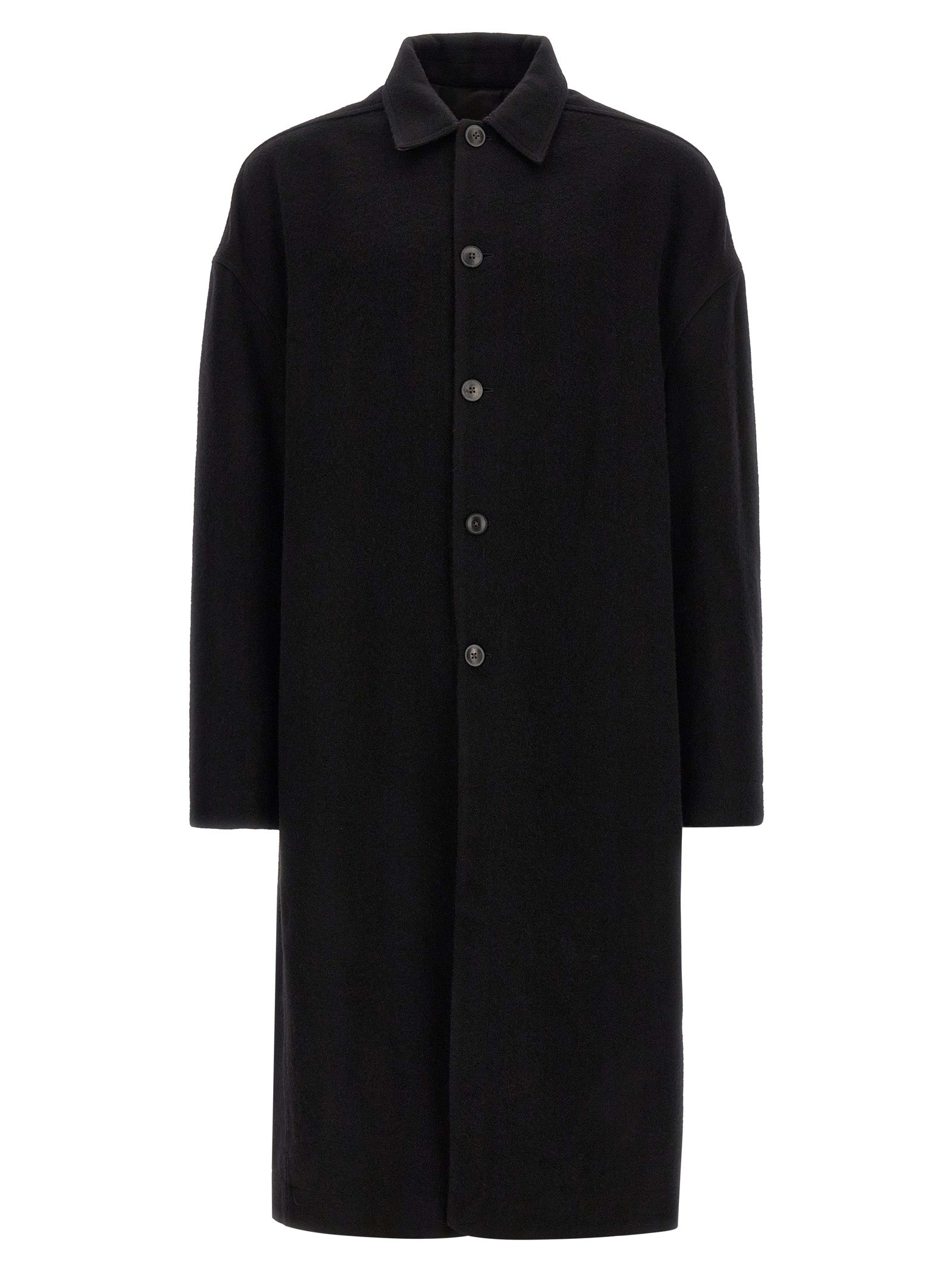 Rick Owens Black Virgin Wool Coat