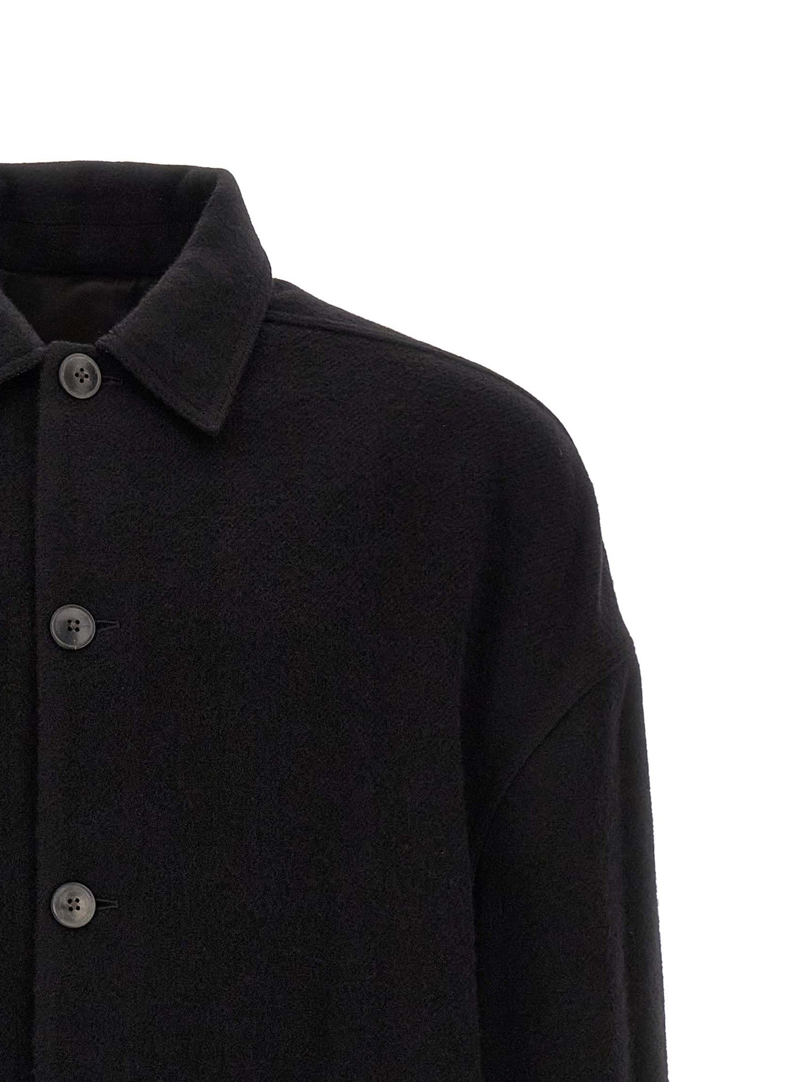 Rick Owens Black Virgin Wool Coat