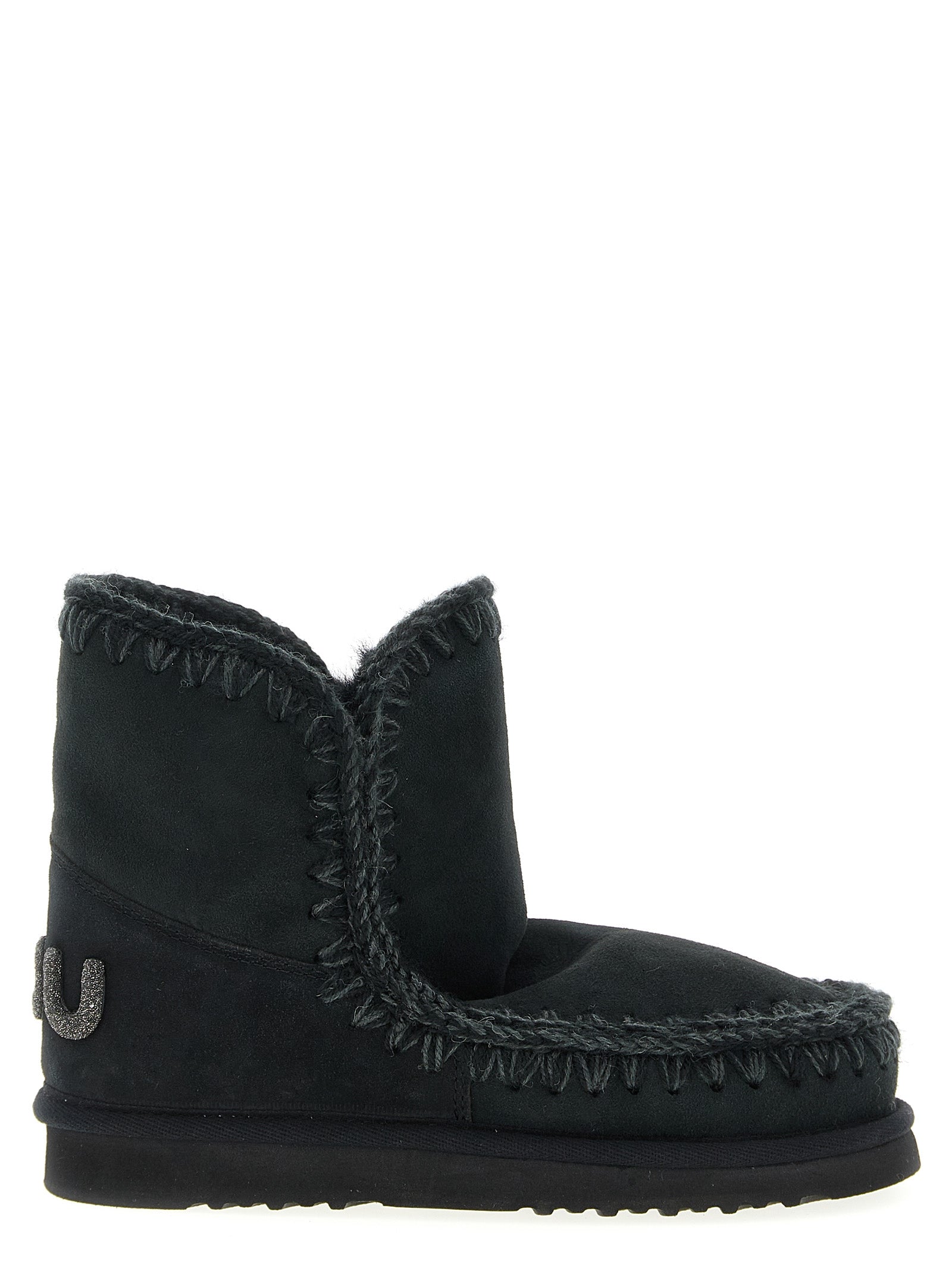Mou Black Lambskin Ankle Boots