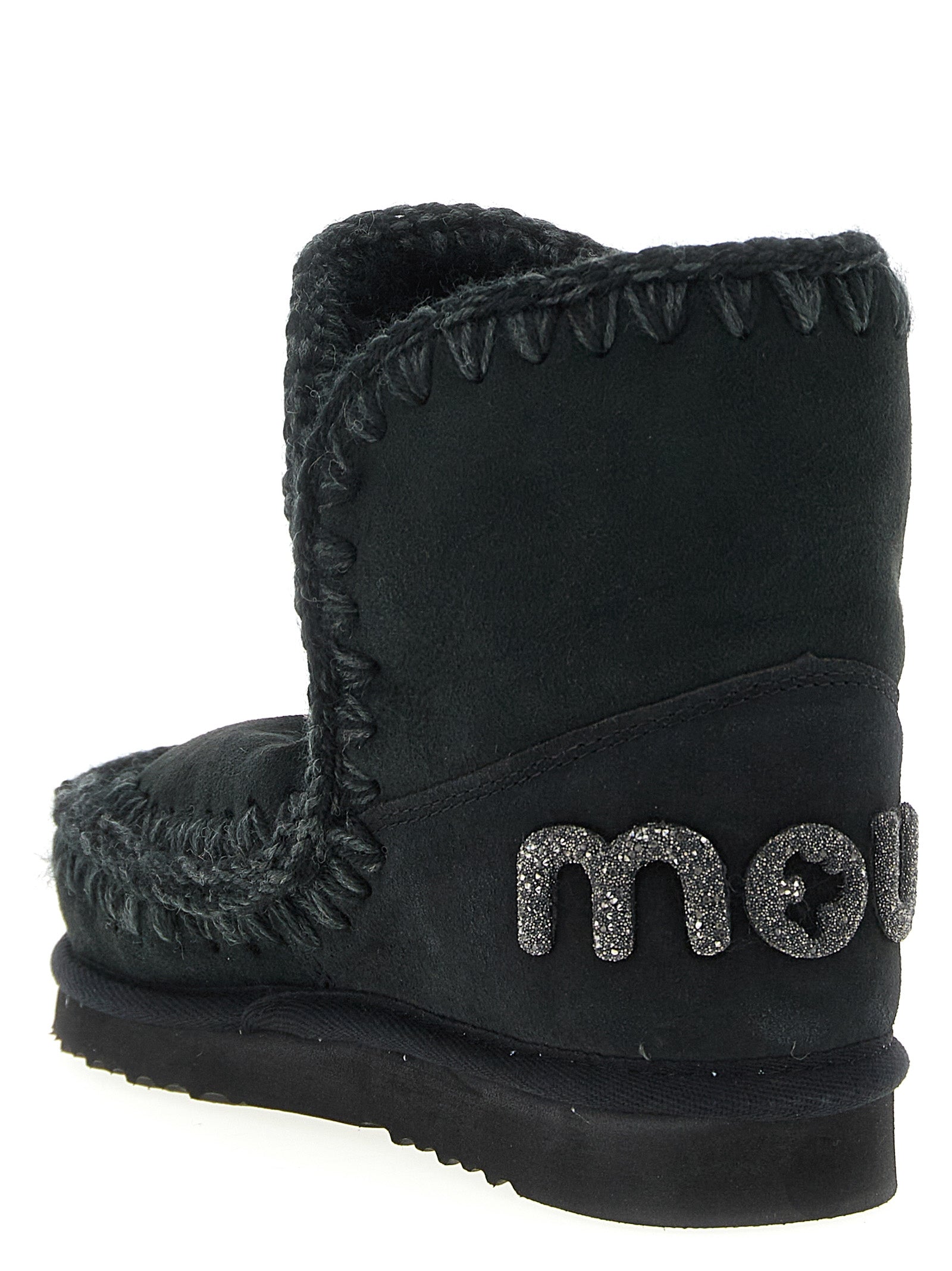 Mou Black Lambskin Ankle Boots