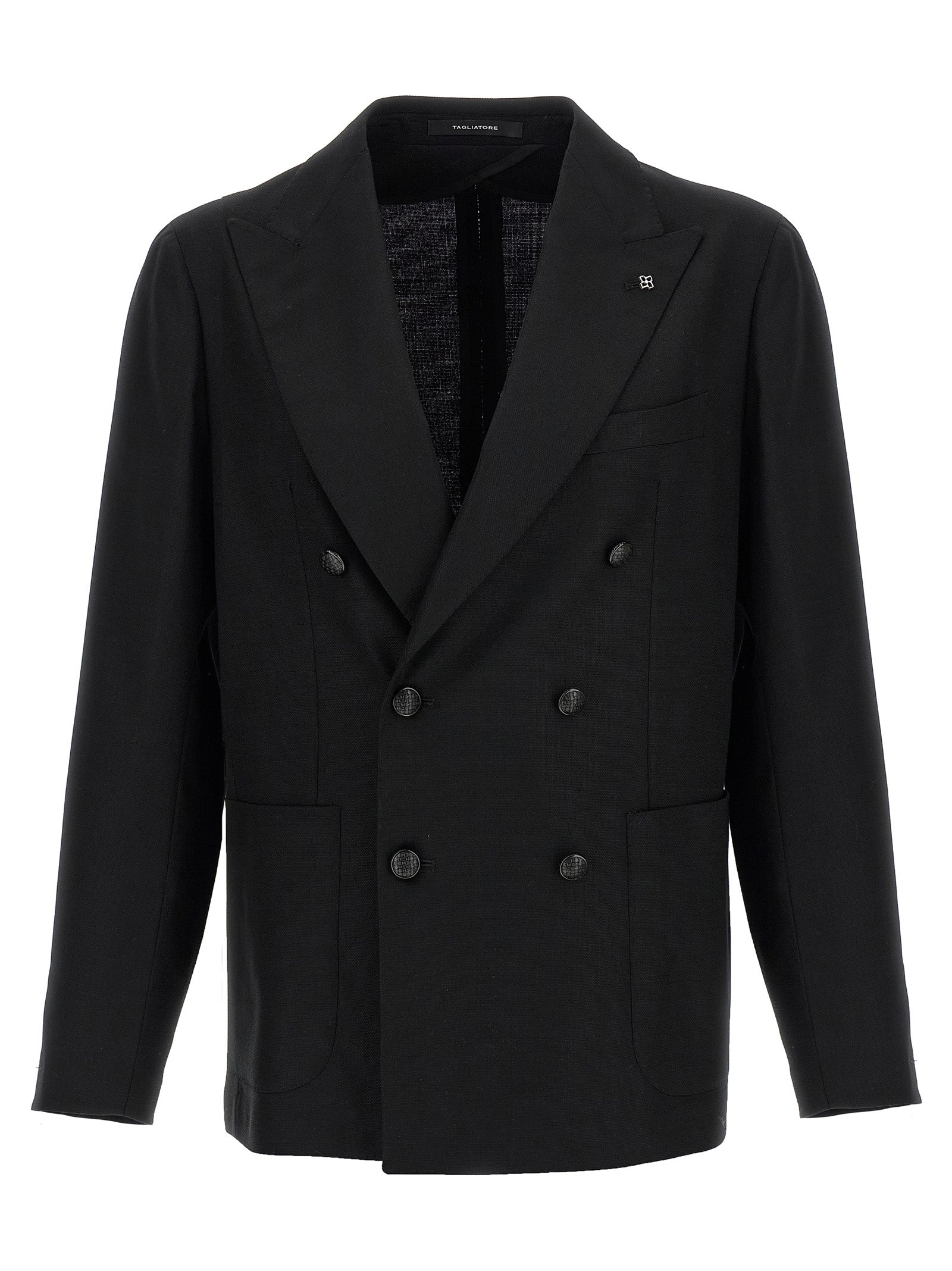 Tagliatore Black Virgin Wool Blazer