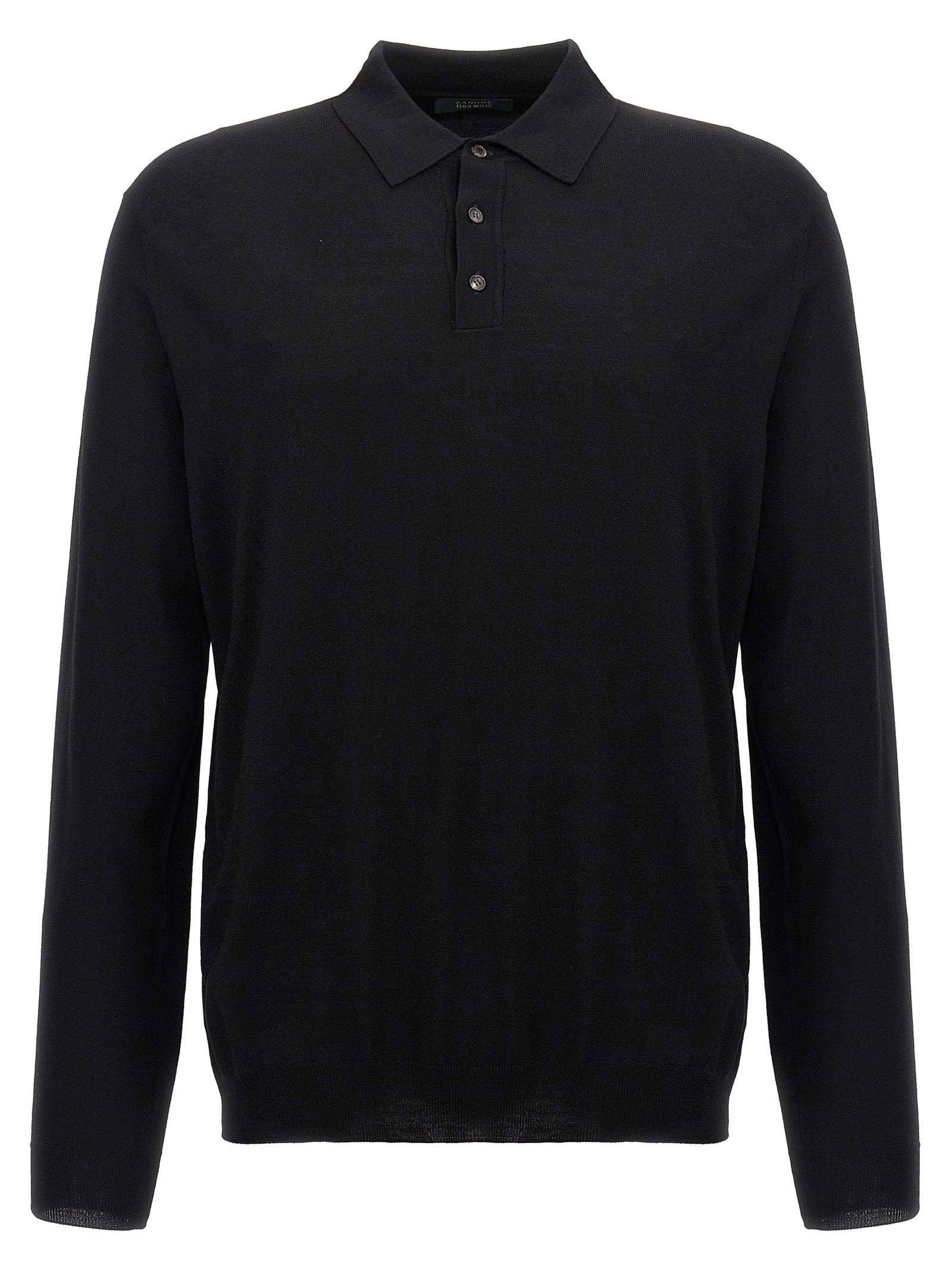 ZANONE Black Virgin Wool Polo Shirt