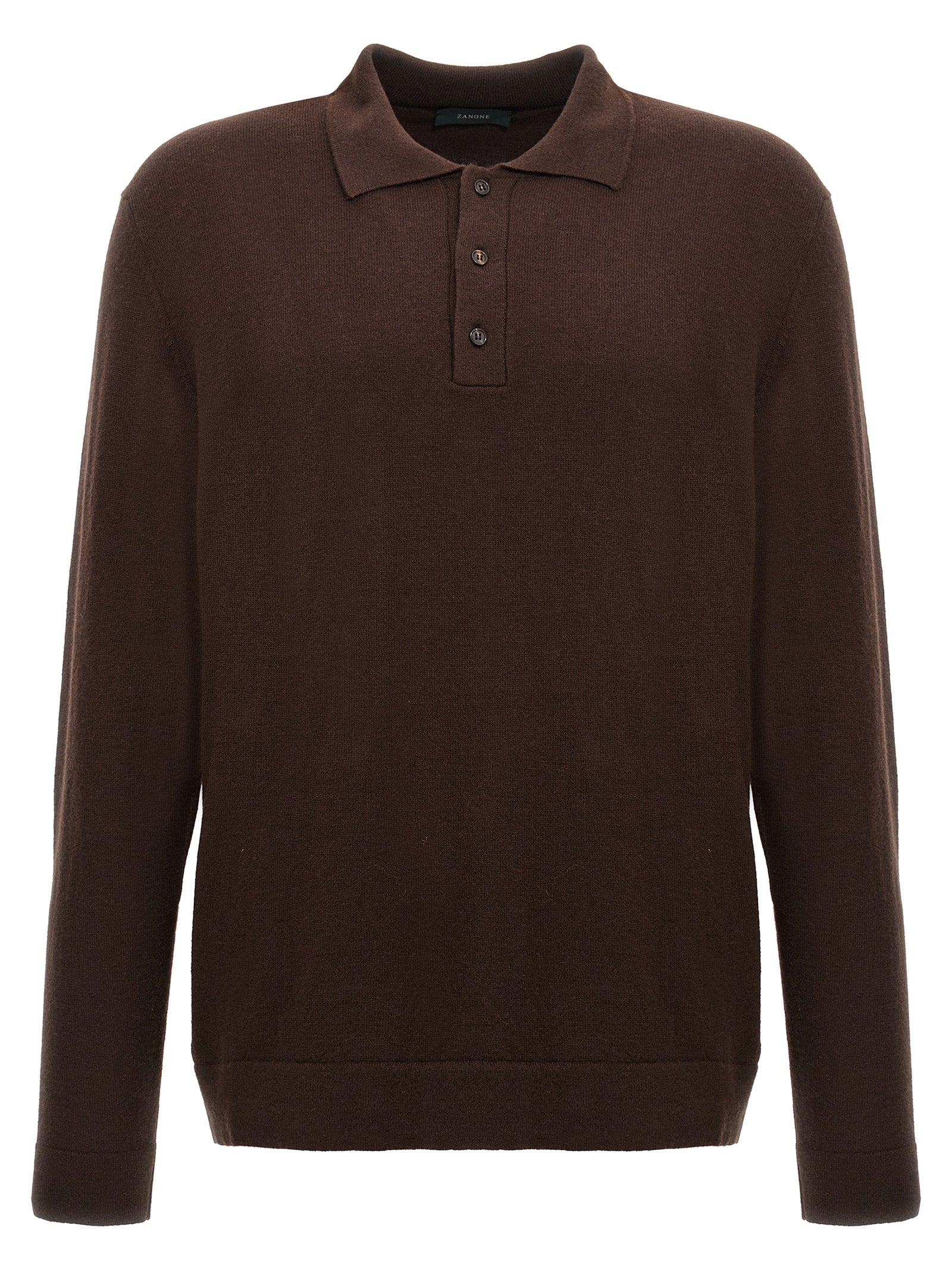 ZANONE Brown Virgin Wool Polo Shirt