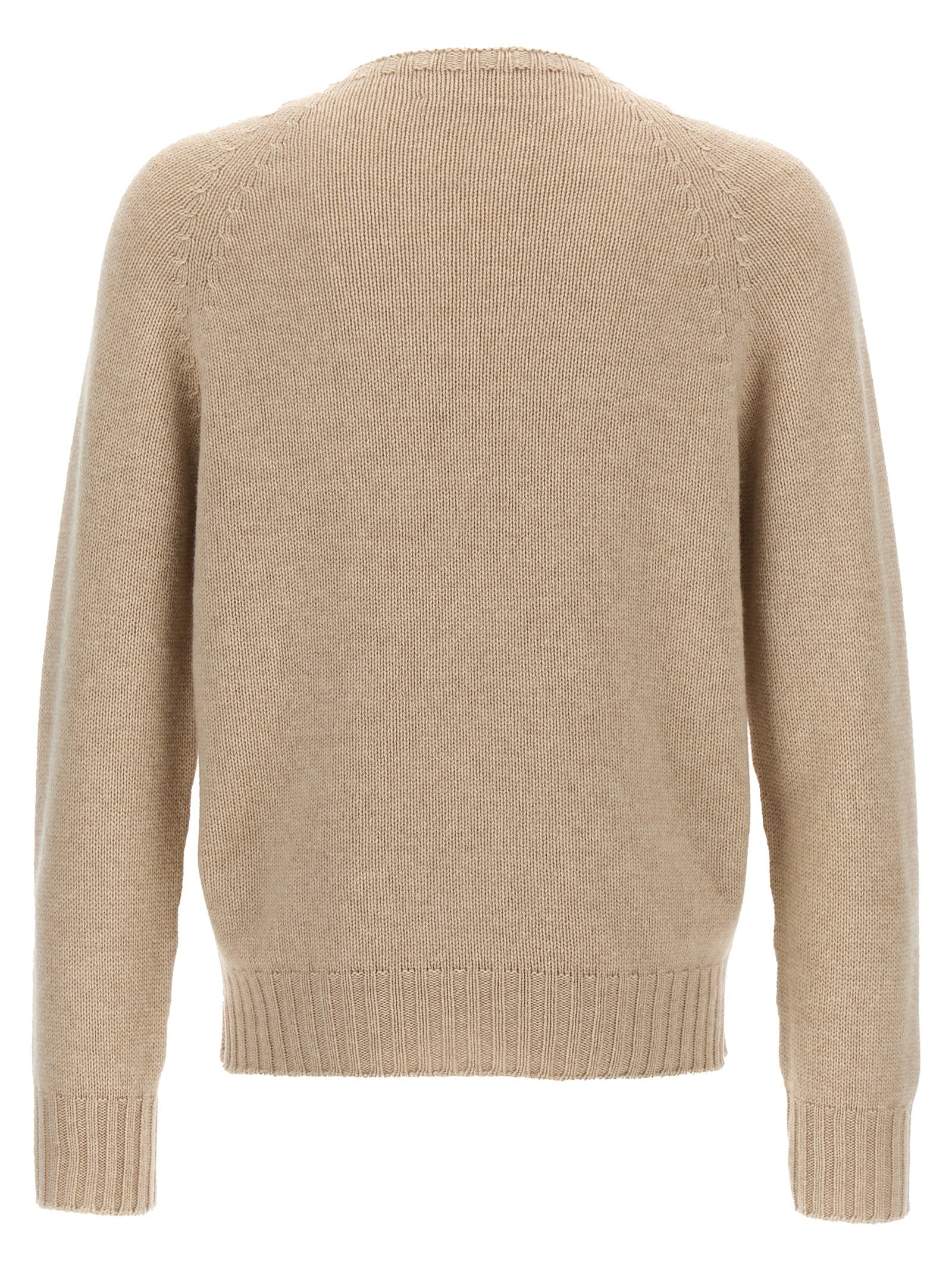 MA'RY'YA Beige Wool Cardigan