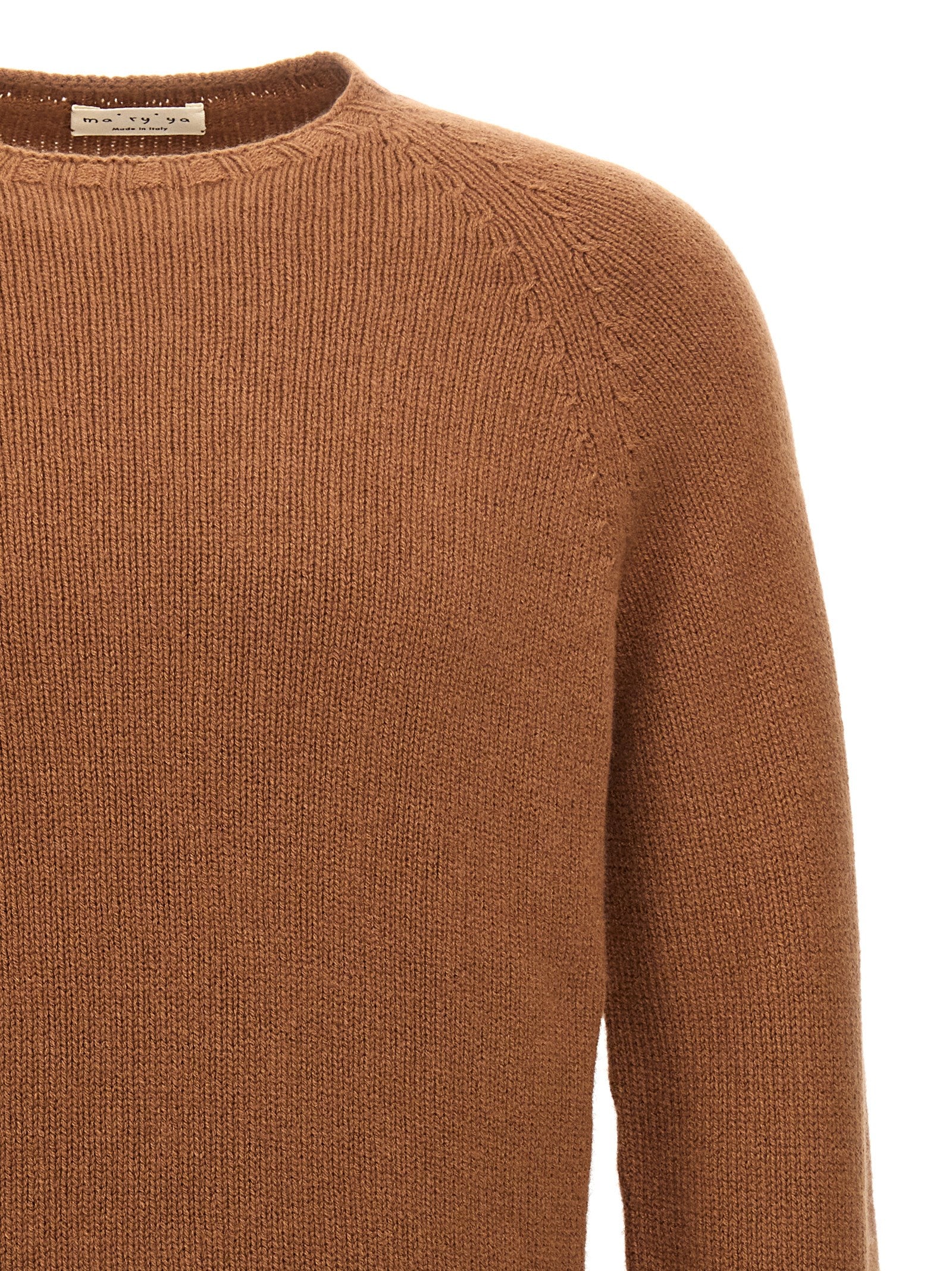 MA'RY'YA Brown Wool Cardigan
