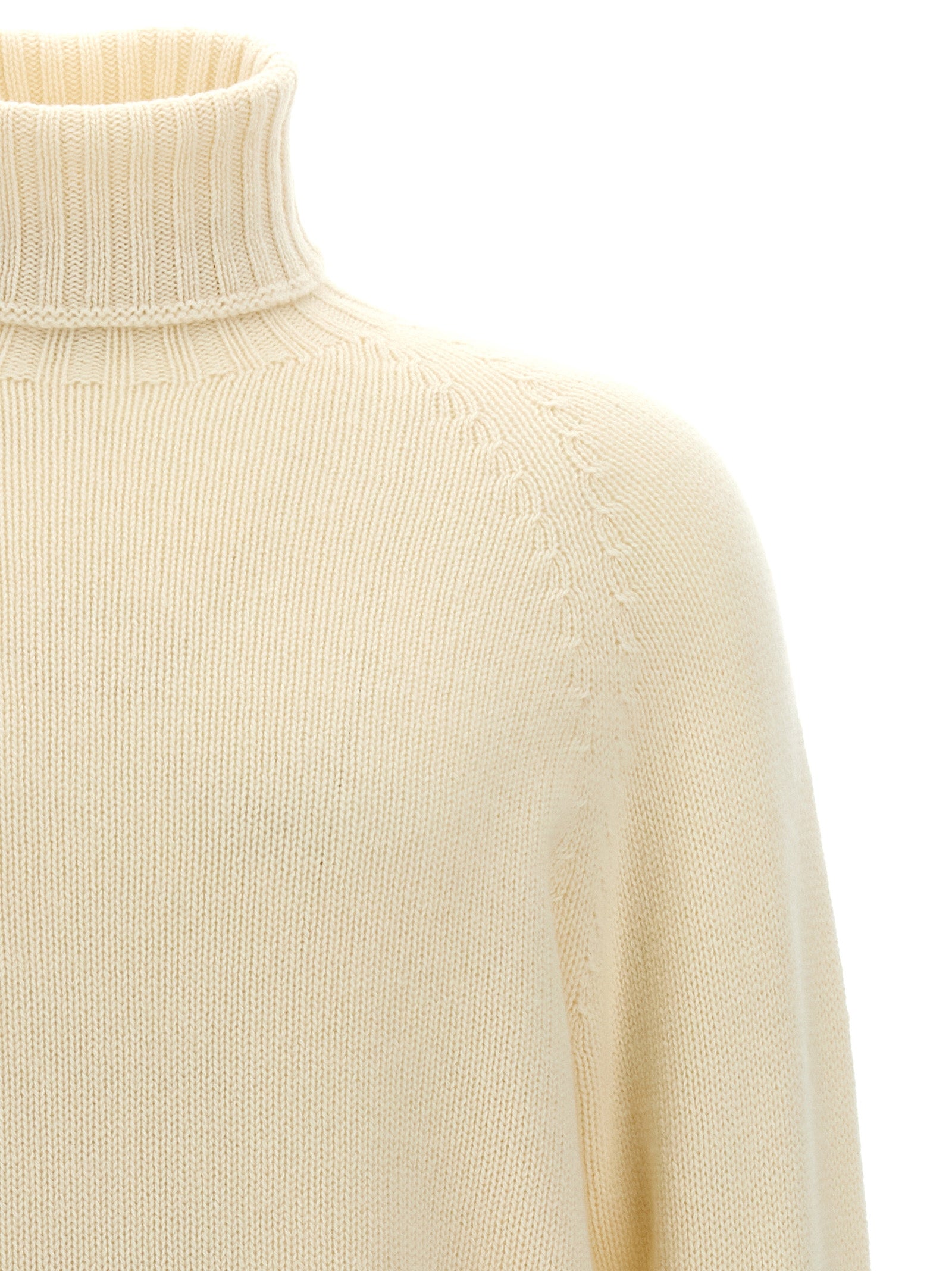 MA'RY'YA White Wool Cardigan