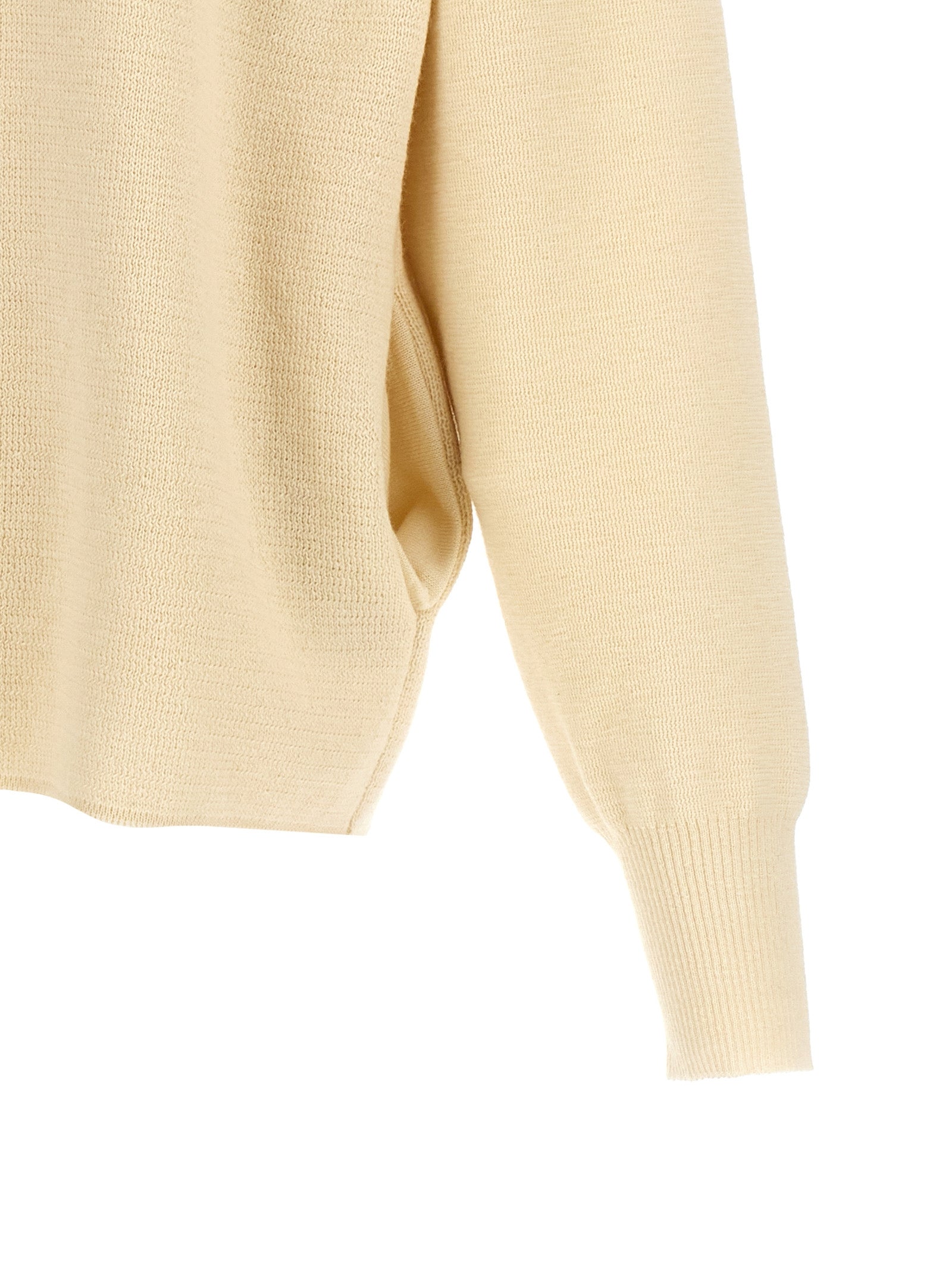 MA'RY'YA White Merino Wool Cardigan