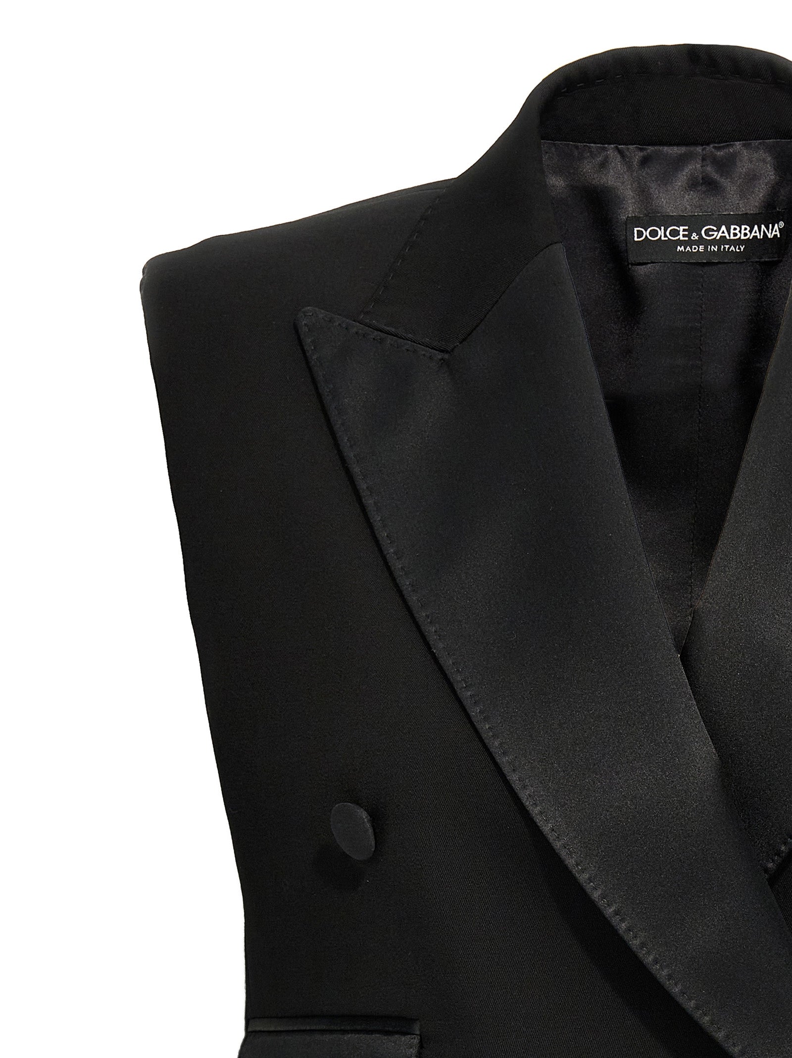 Dolce & Gabbana Black Silk Sleeveless Jacket