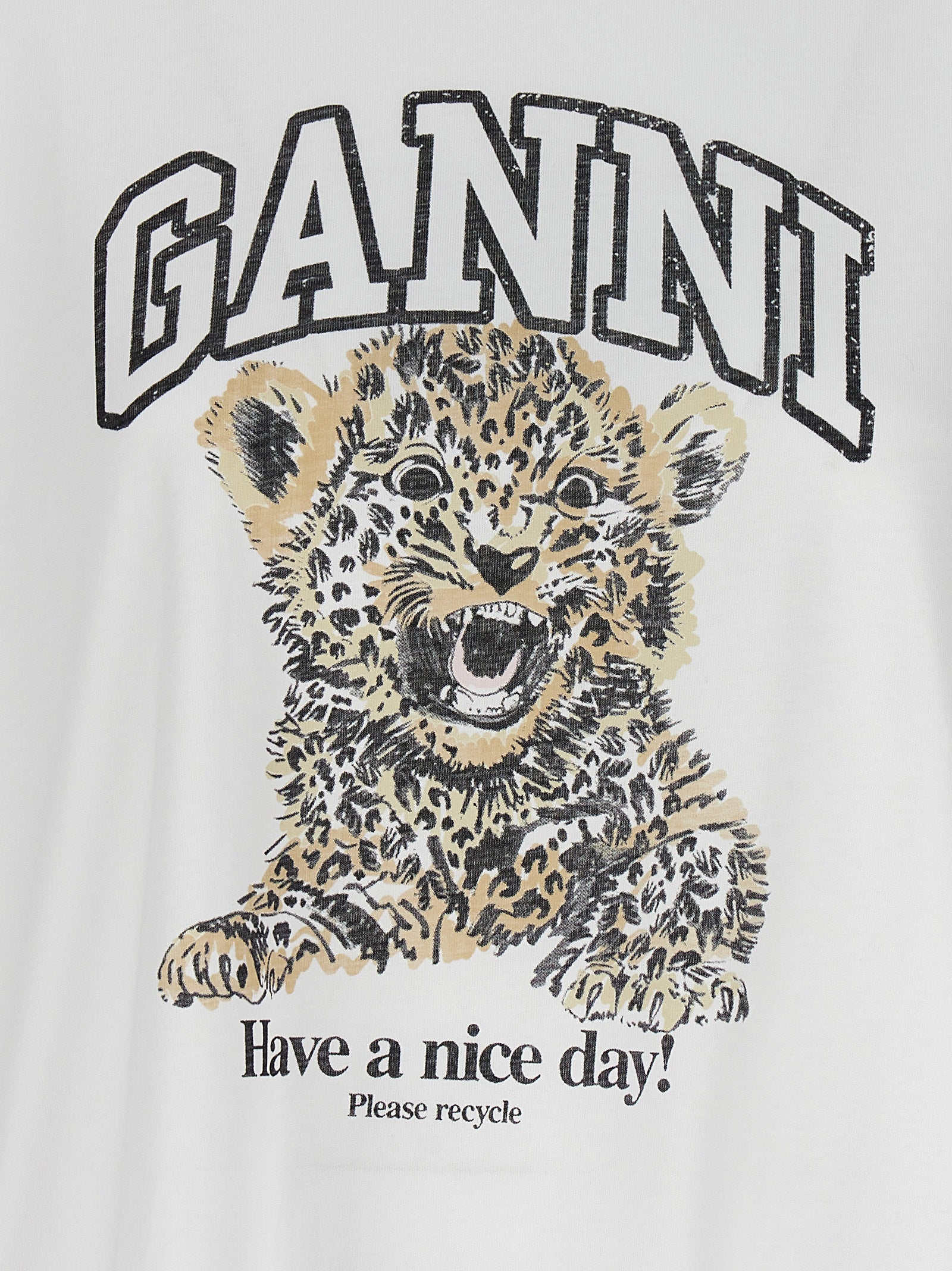 Ganni White Cotton T-Shirt