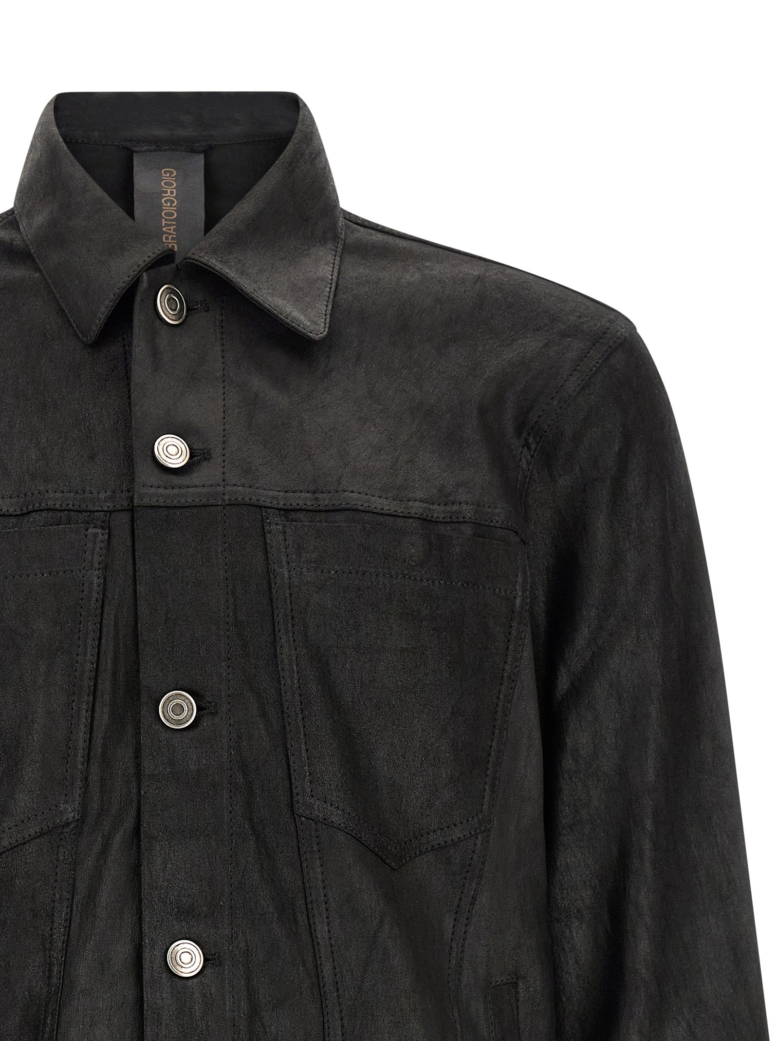 GIORGIO BRATO Black Lamb Leather Leather Jacket