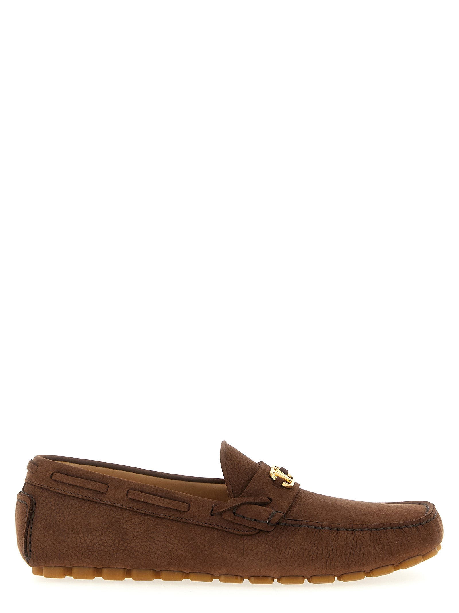 Valentino Garavani Brown Calfskin Slip-On Loafers