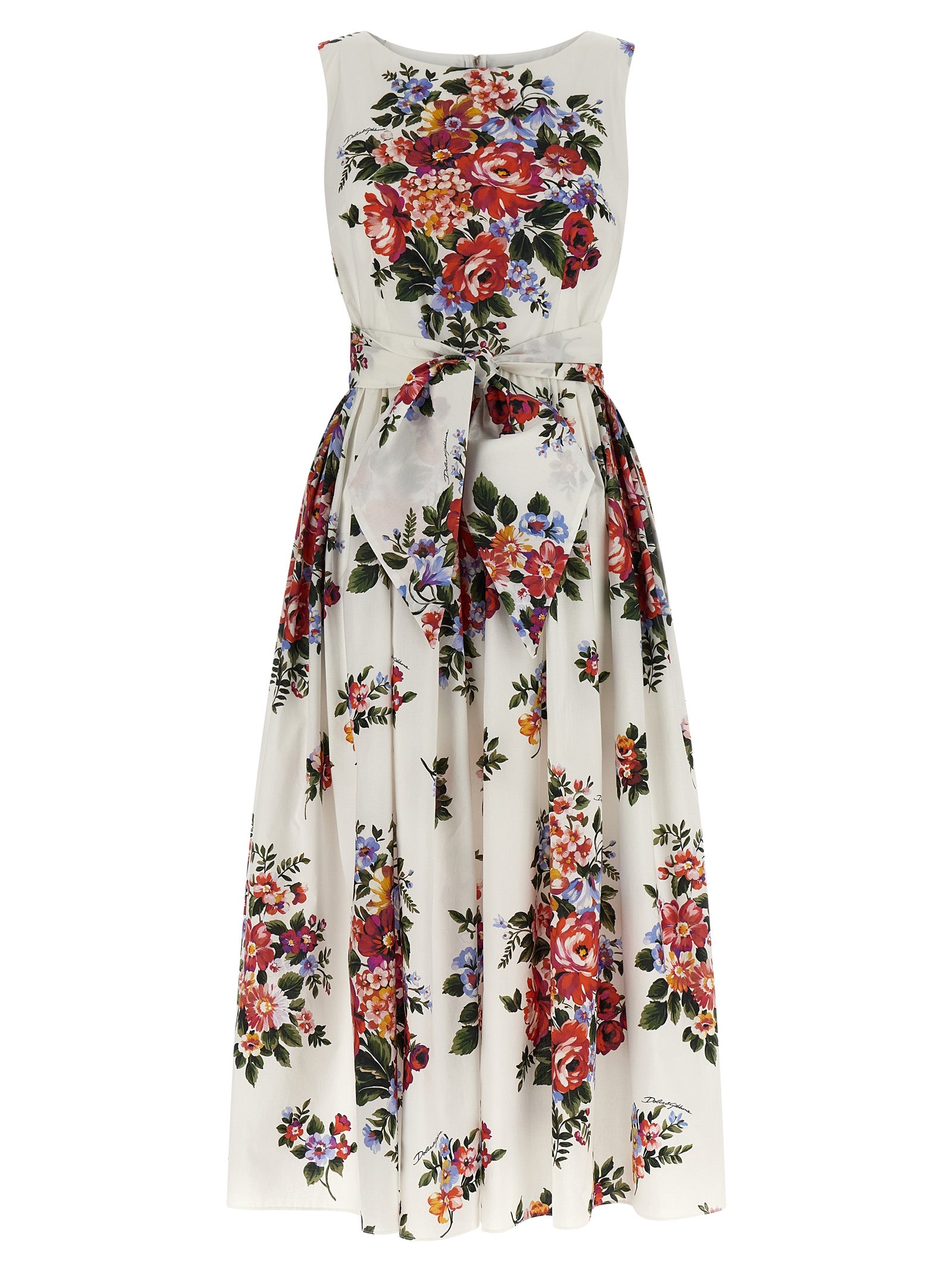 Dolce & Gabbana White Cotton Midi Dress