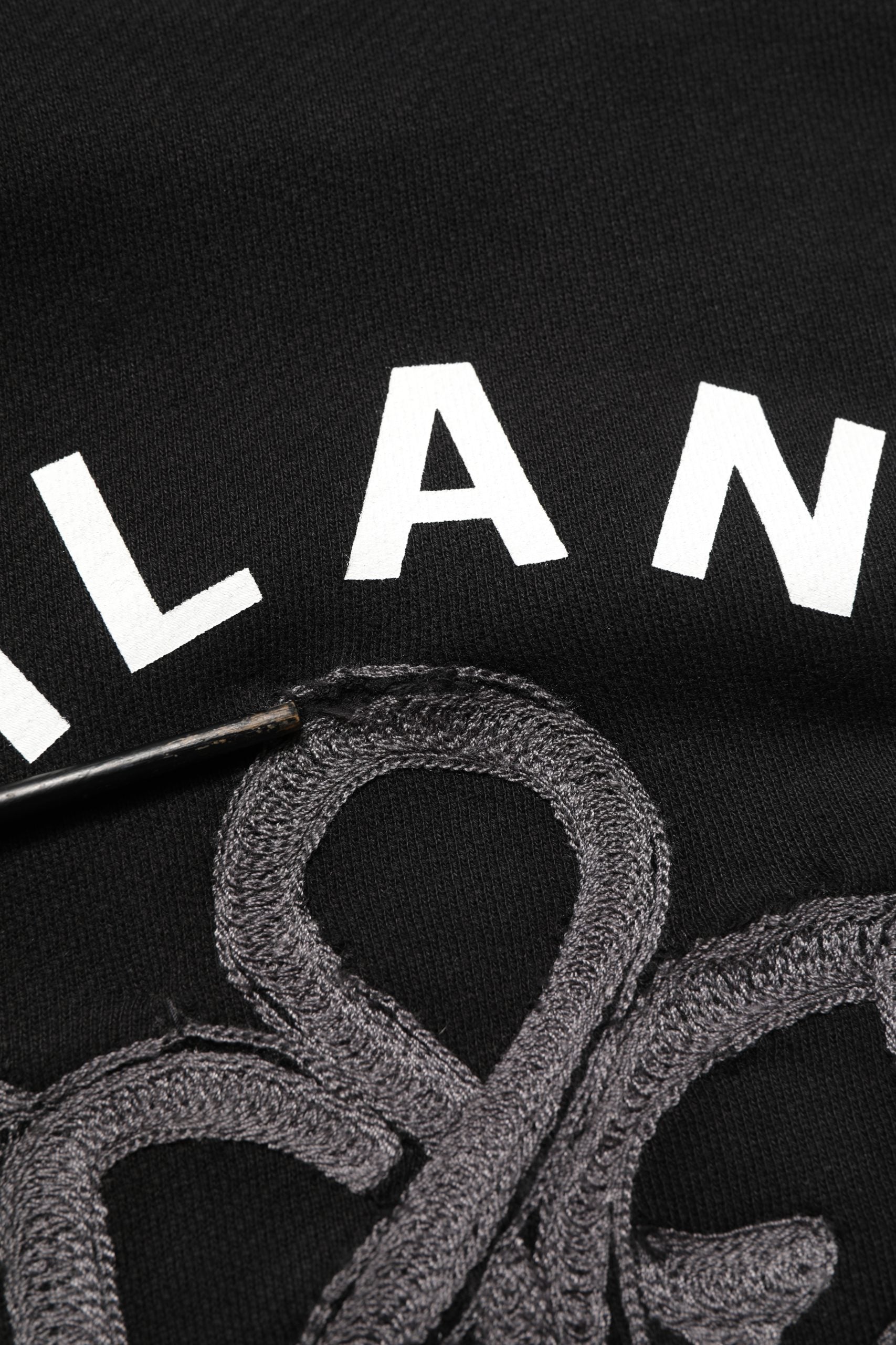 Dolce & Gabbana Black Cotton Milano1984 Print Hoodie Sweater