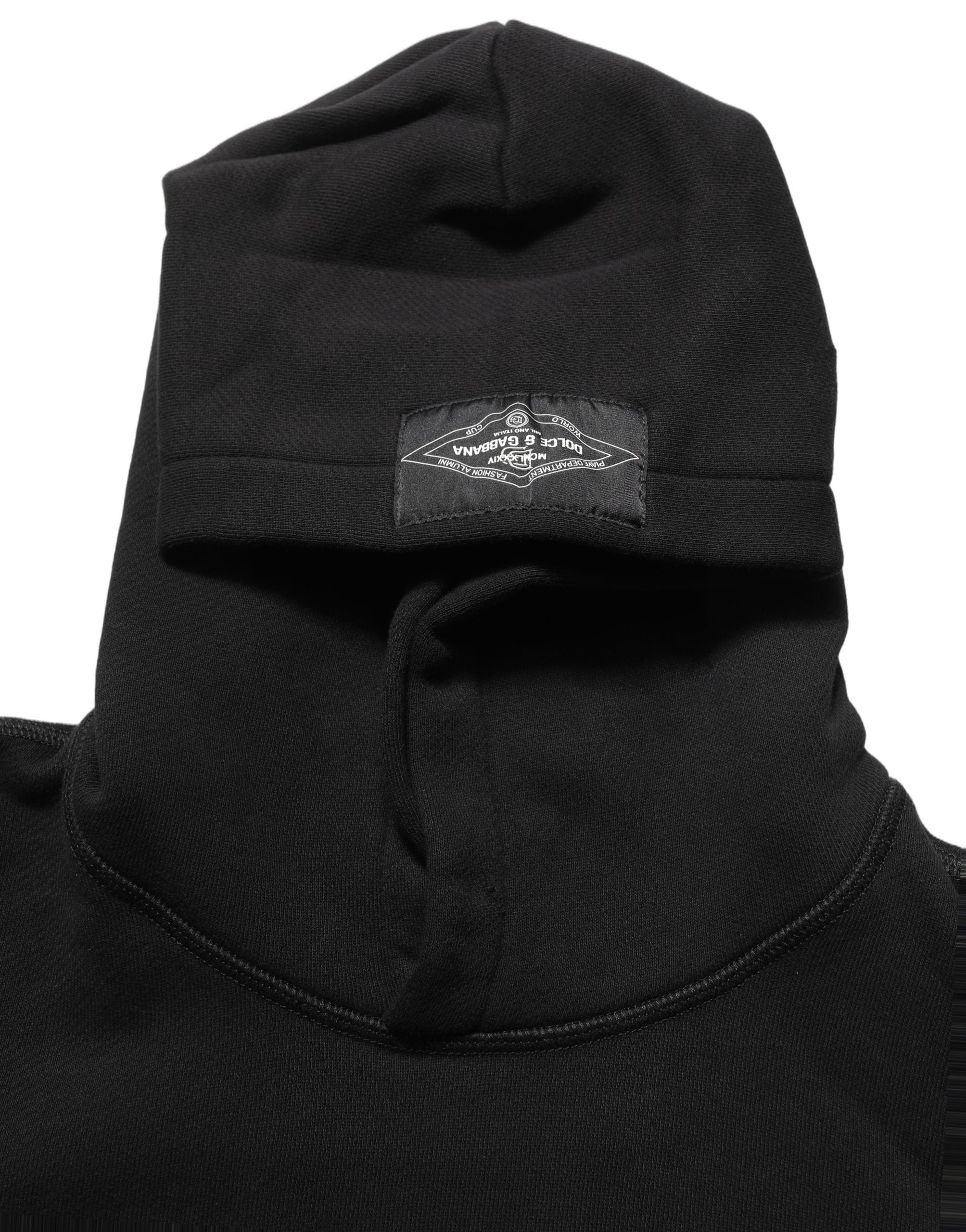 Dolce & Gabbana Black Cotton Milano1984 Print Hoodie Sweater