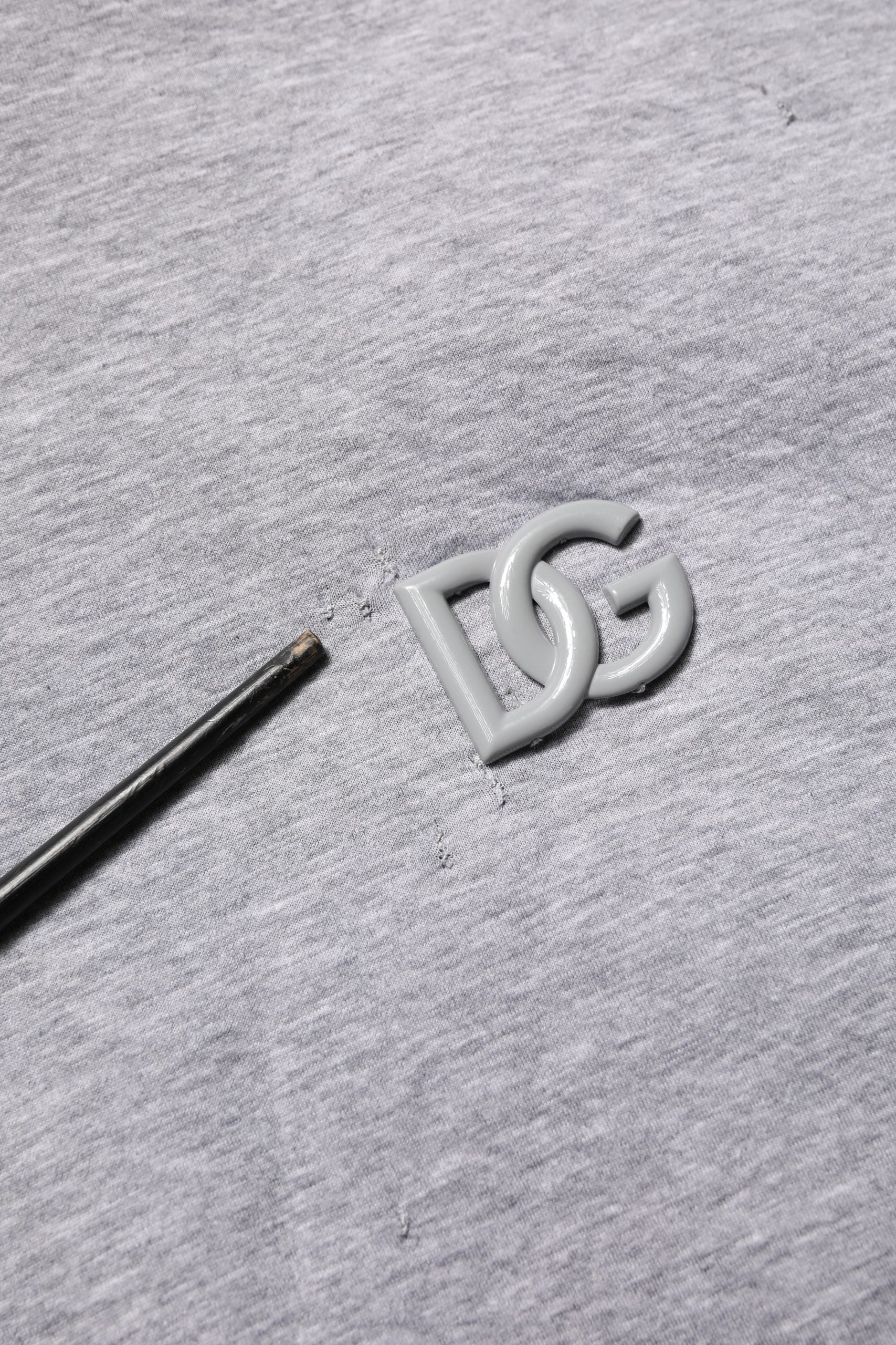 Dolce & Gabbana Gray Cotton Logo Hooded Sweatshirt Sweater