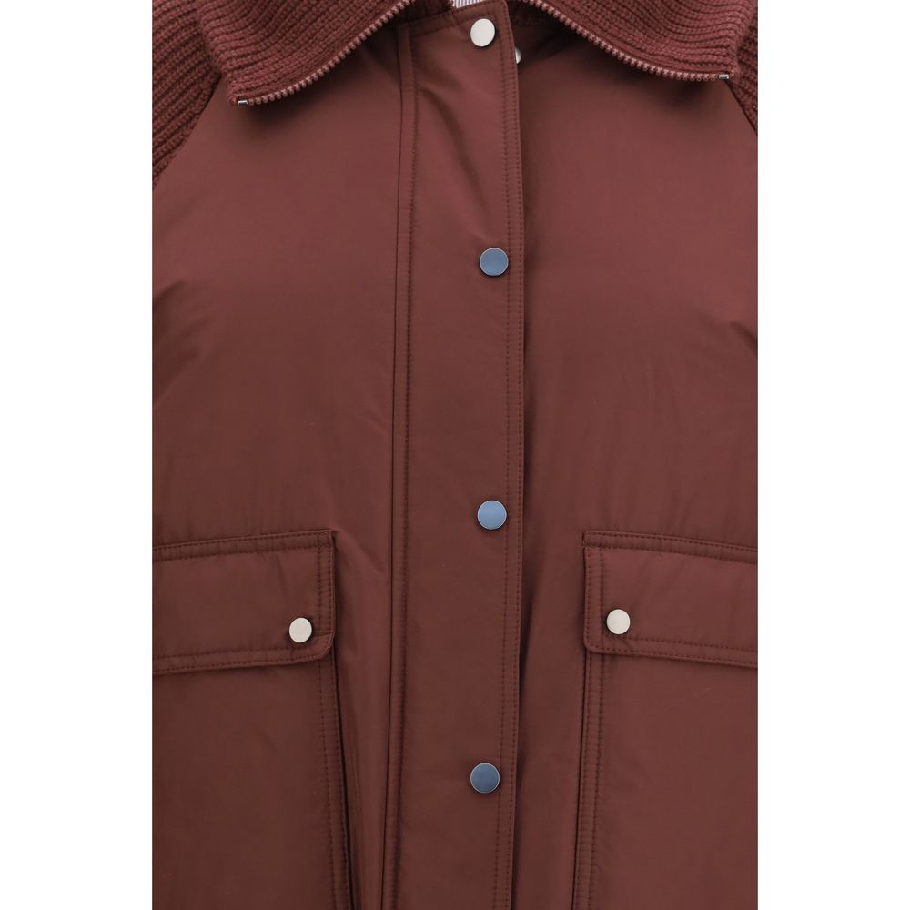 Brunello Cucinelli Bordeaux Polyester Full-Length Jacket