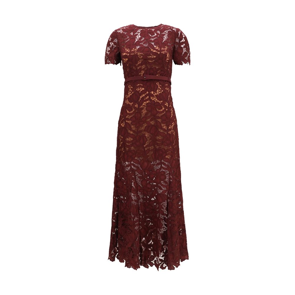 Self-Portrait Bordeaux Polyester Cocktail Dress