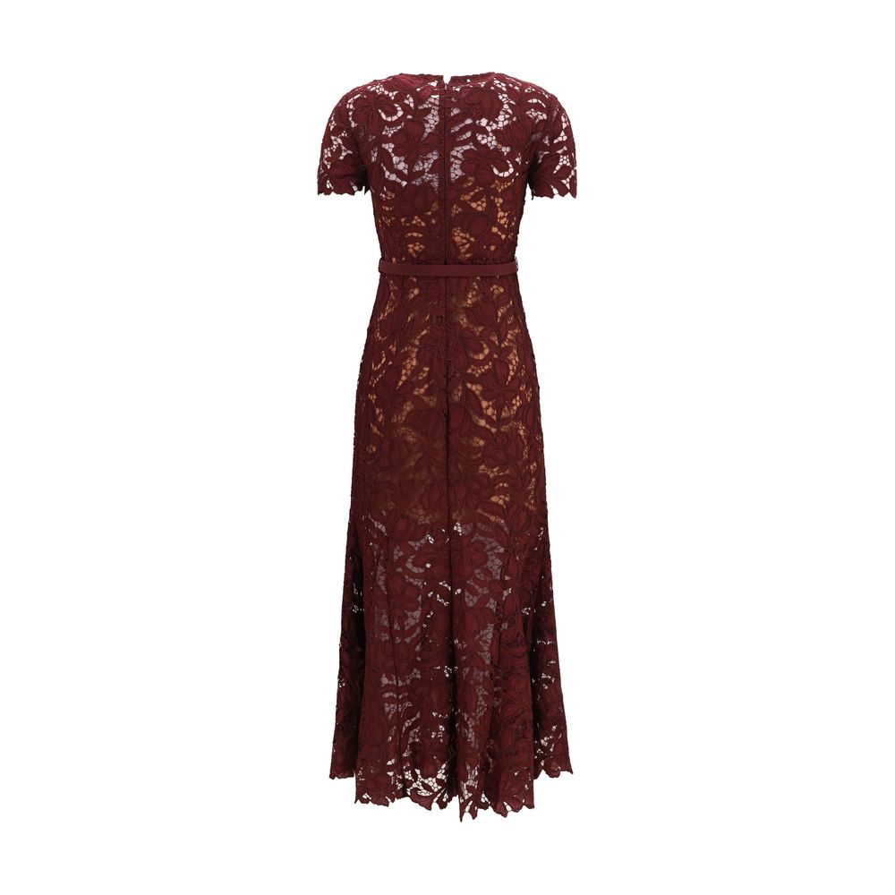 Self-Portrait Bordeaux Polyester Cocktail Dress