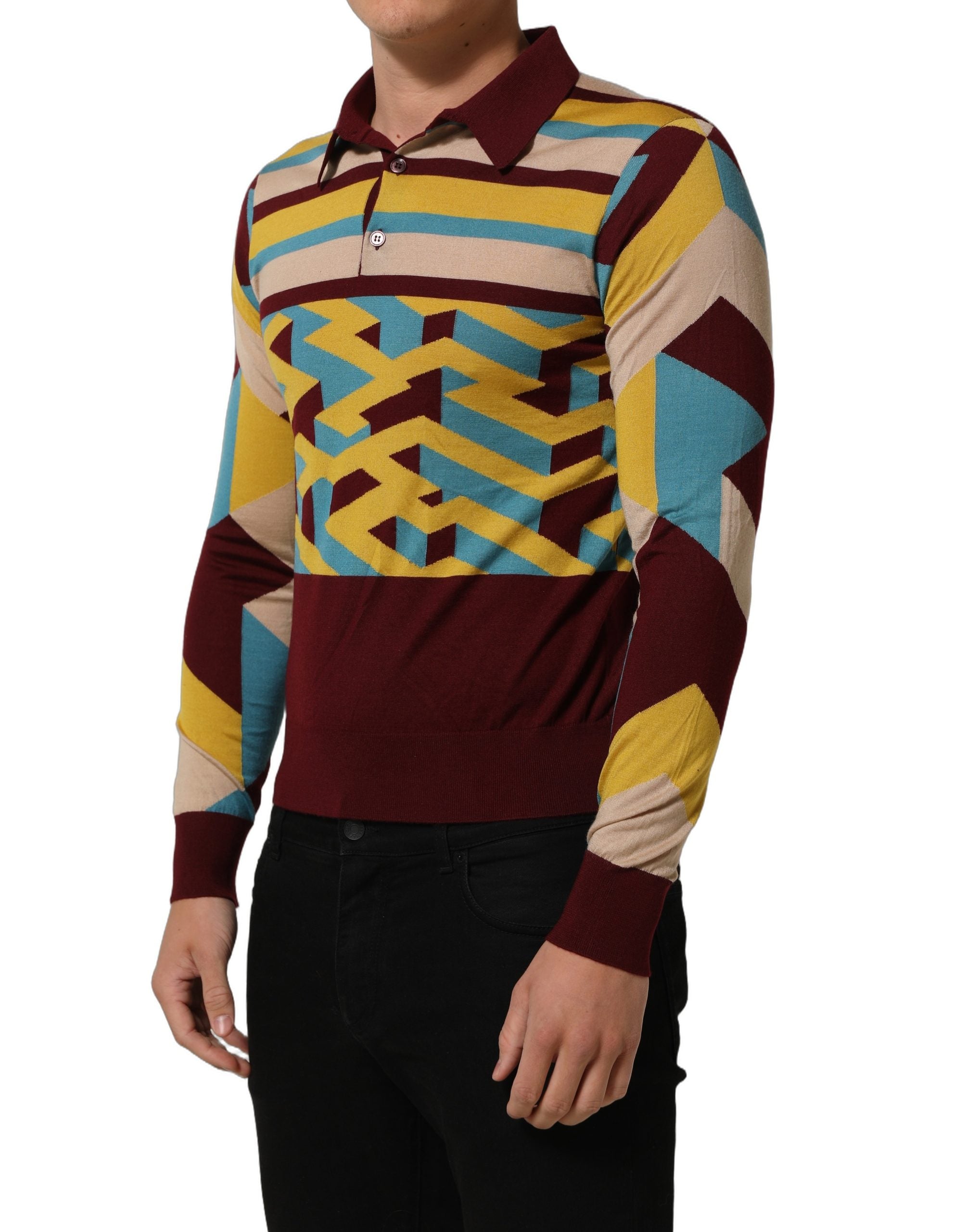 Dolce & Gabbana Multicolor Knitted Cashmere Pullover Sweater