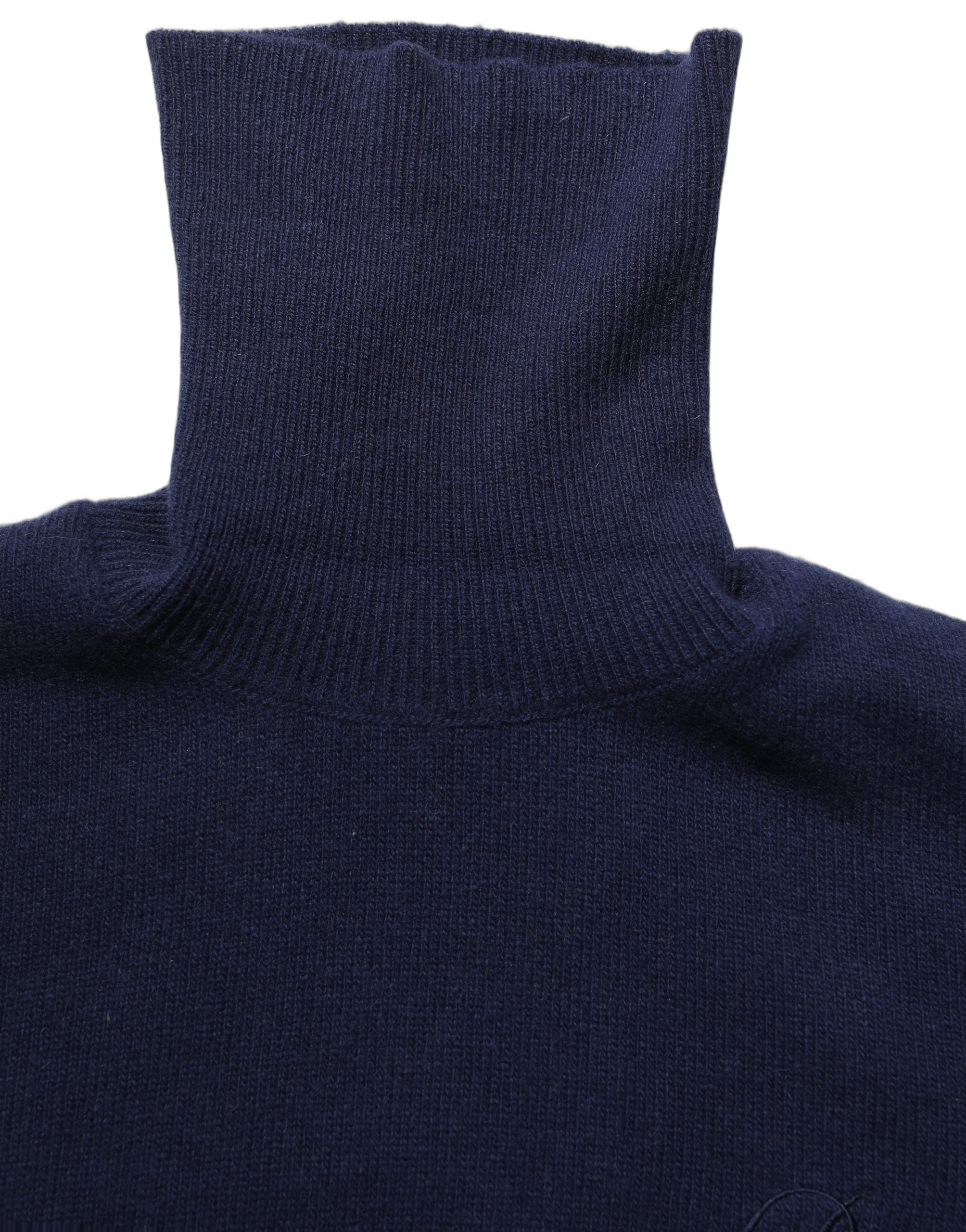Dolce & Gabbana Blue Wool Knit Turtleneck Pullover Sweater