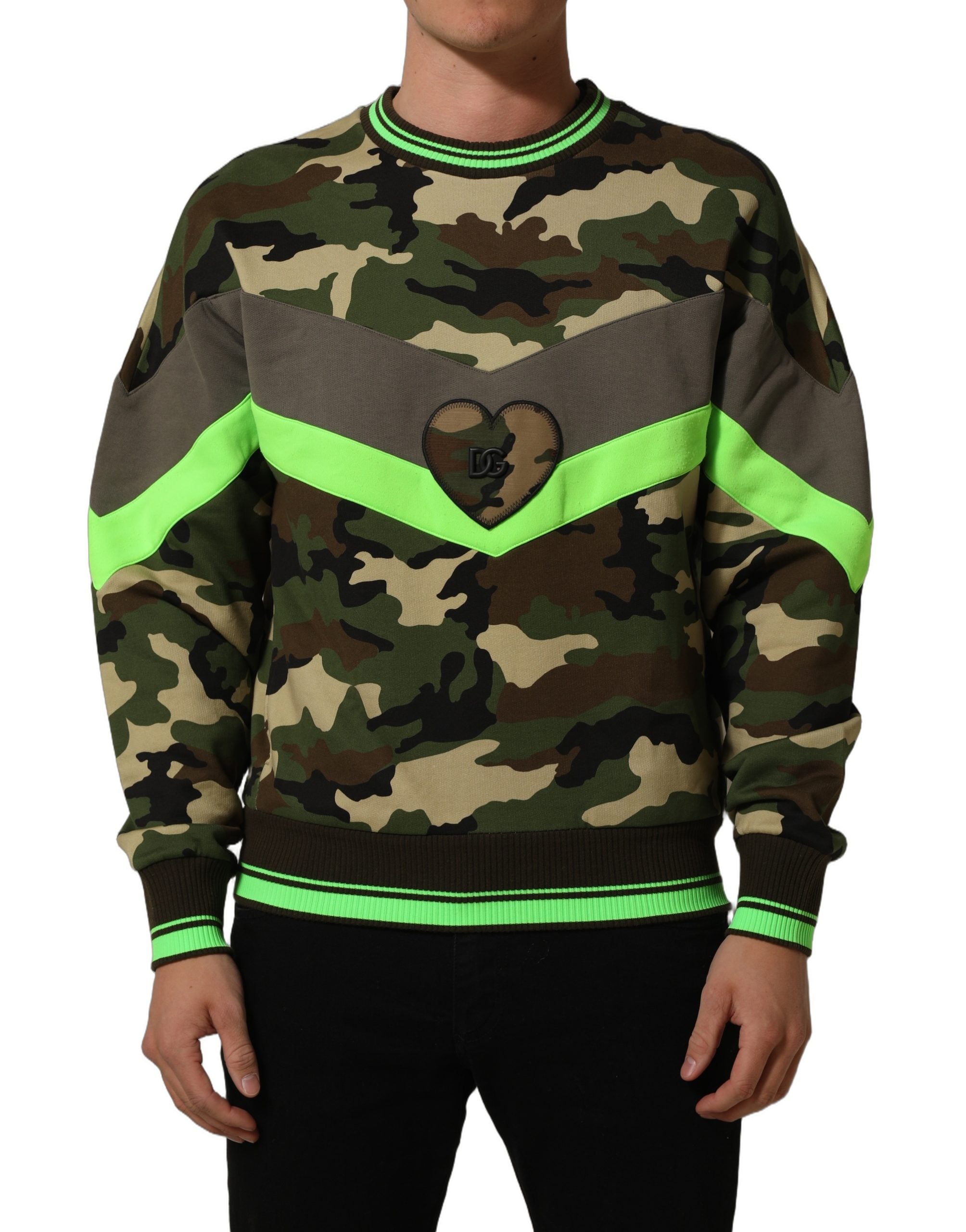 Dolce & Gabbana Multicolor Camouflage Sweatshirt Men Sweater