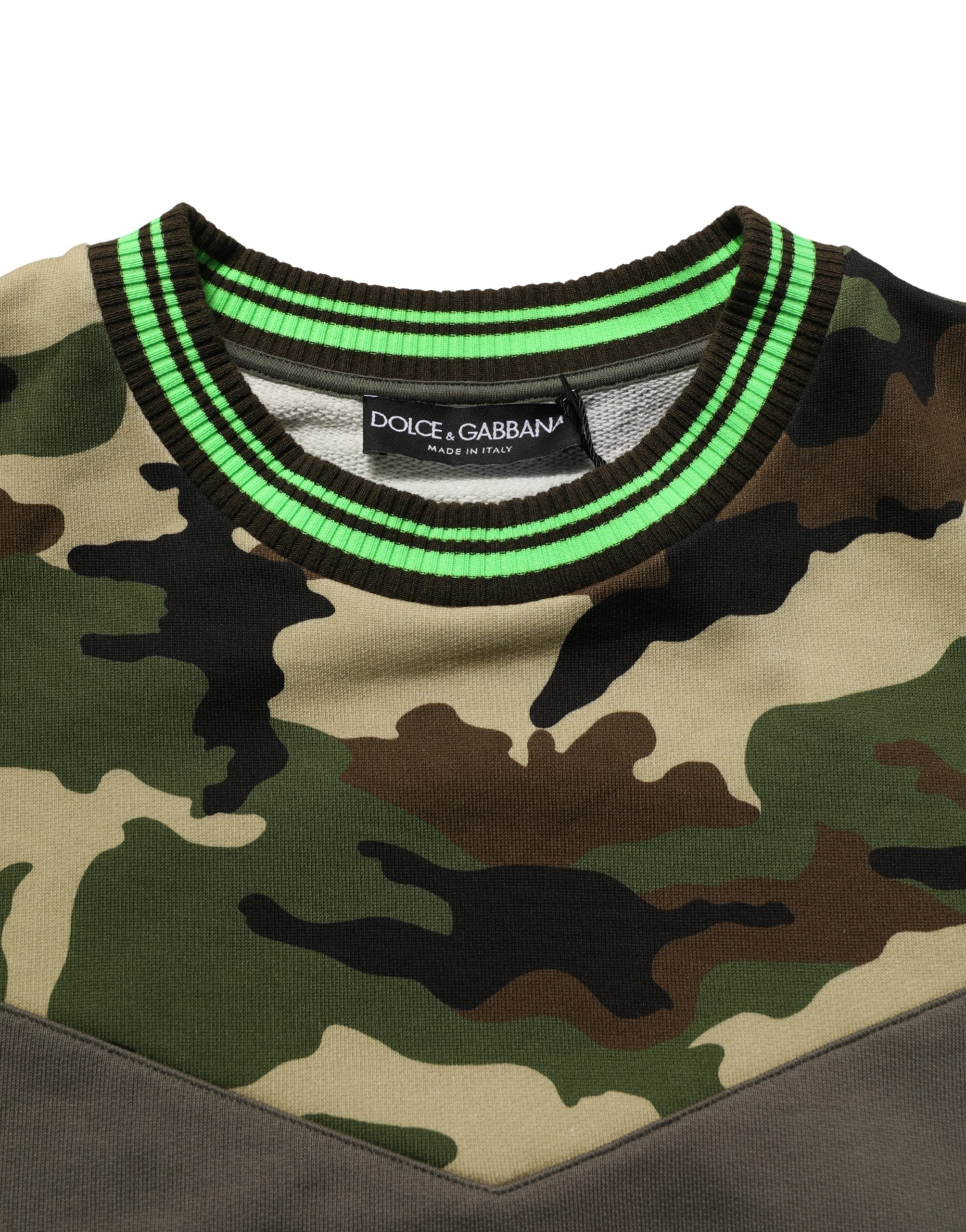 Dolce & Gabbana Multicolor Camouflage Sweatshirt Men Sweater