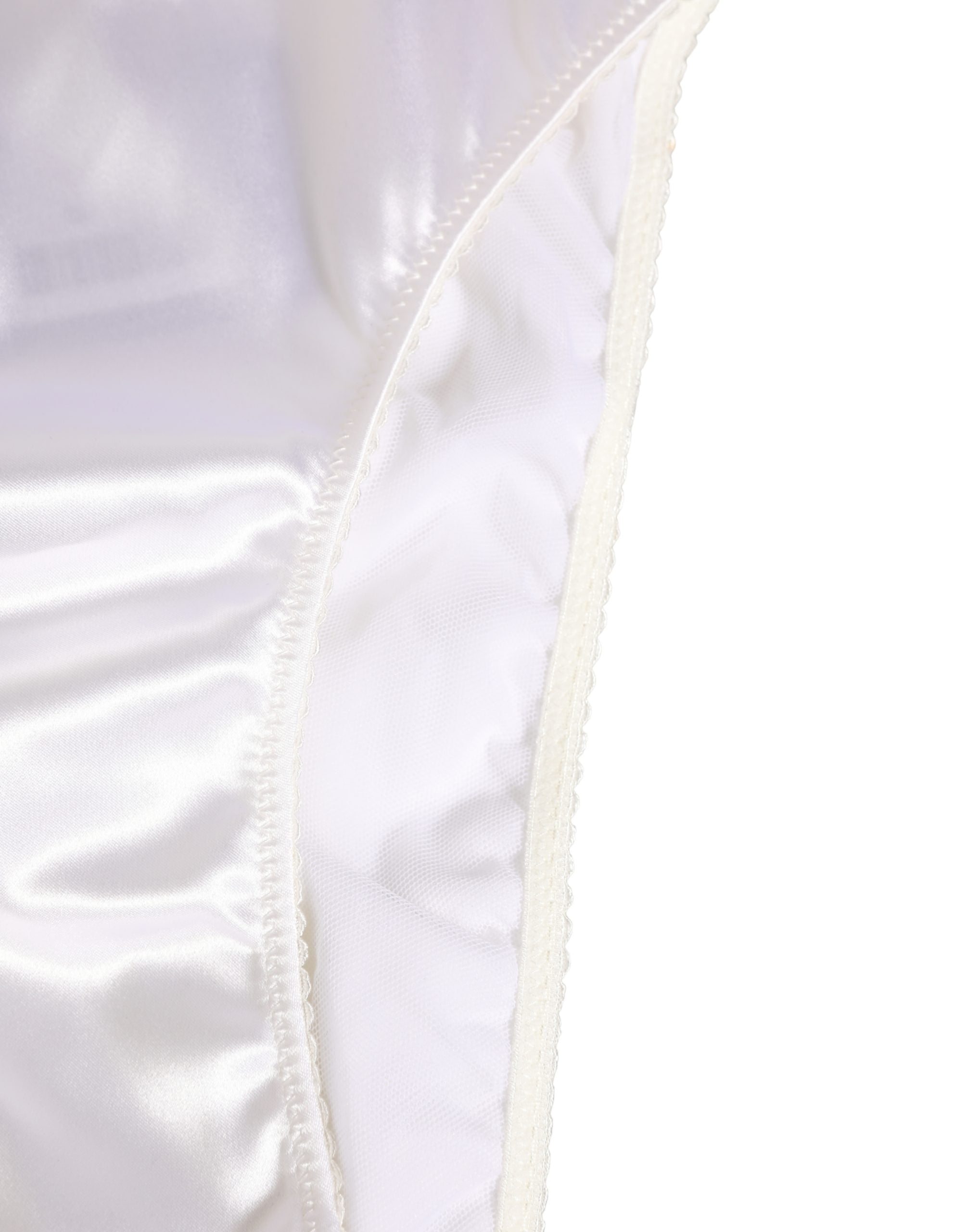 Dolce & Gabbana White Satin High-Waist Brief Logo Women Underwear