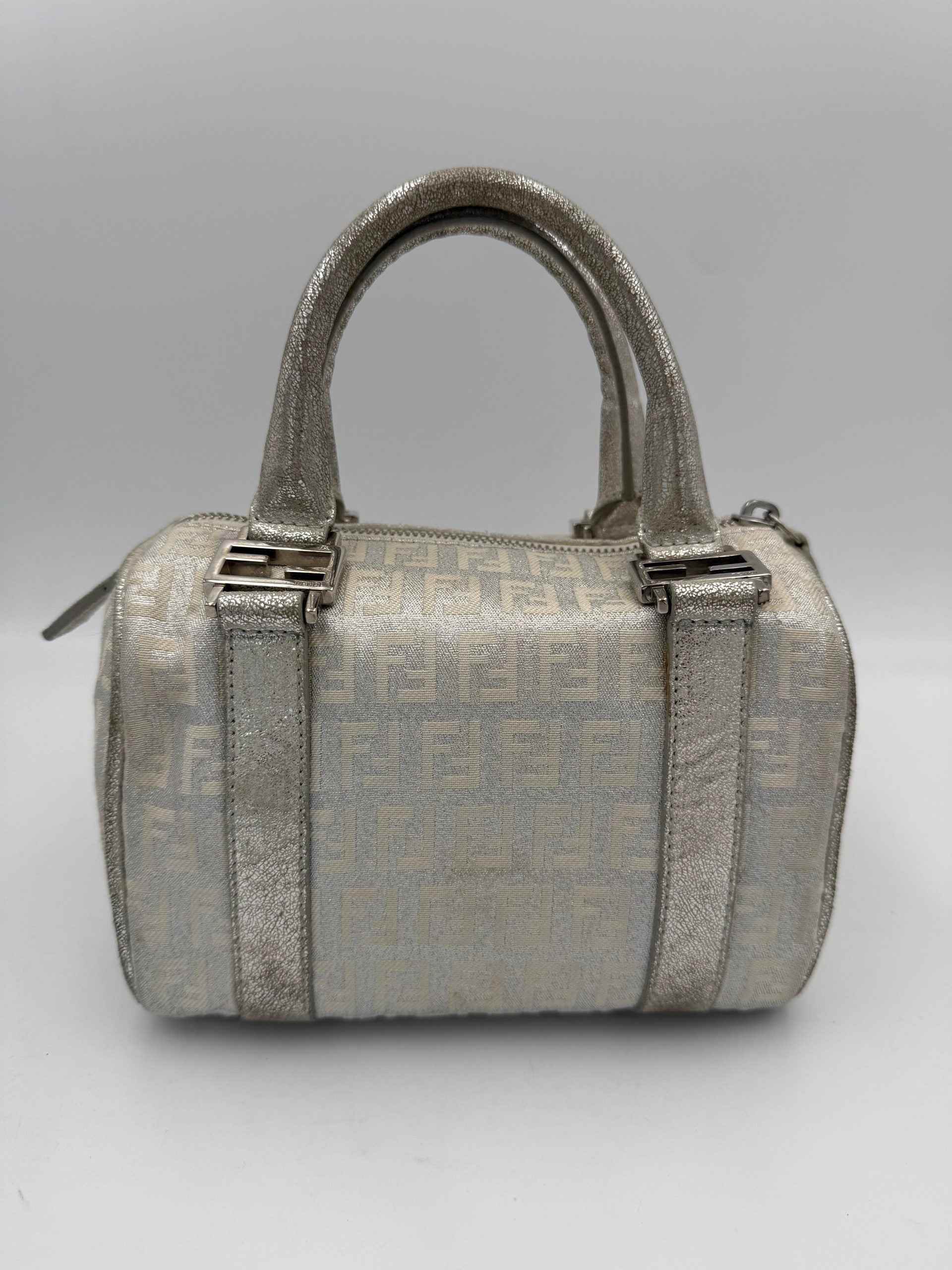 Fendi FENDI Mini Bauletto FF Zucchino Laminated Handbag