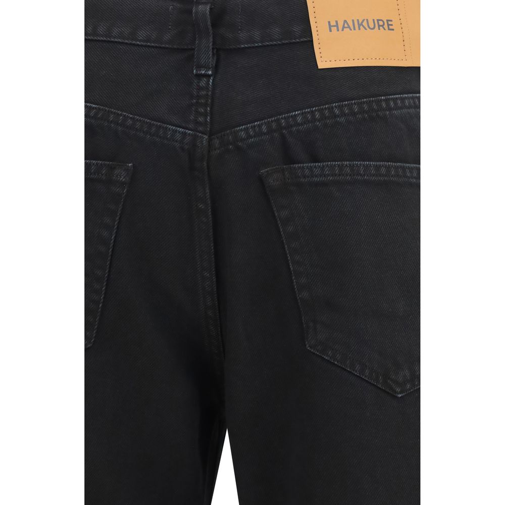 Haikure Black Cotton Straight-Leg Jeans