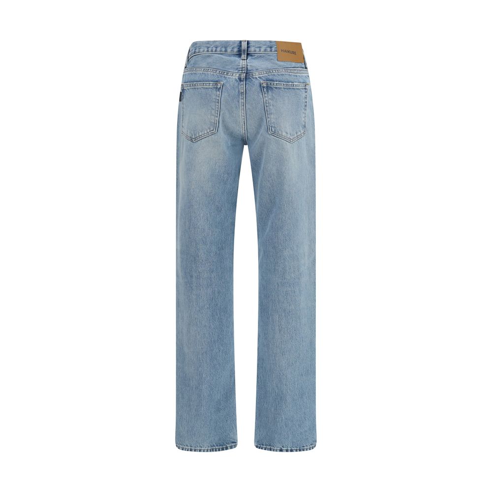 Haikure Blue Cotton Straight-Leg Jeans