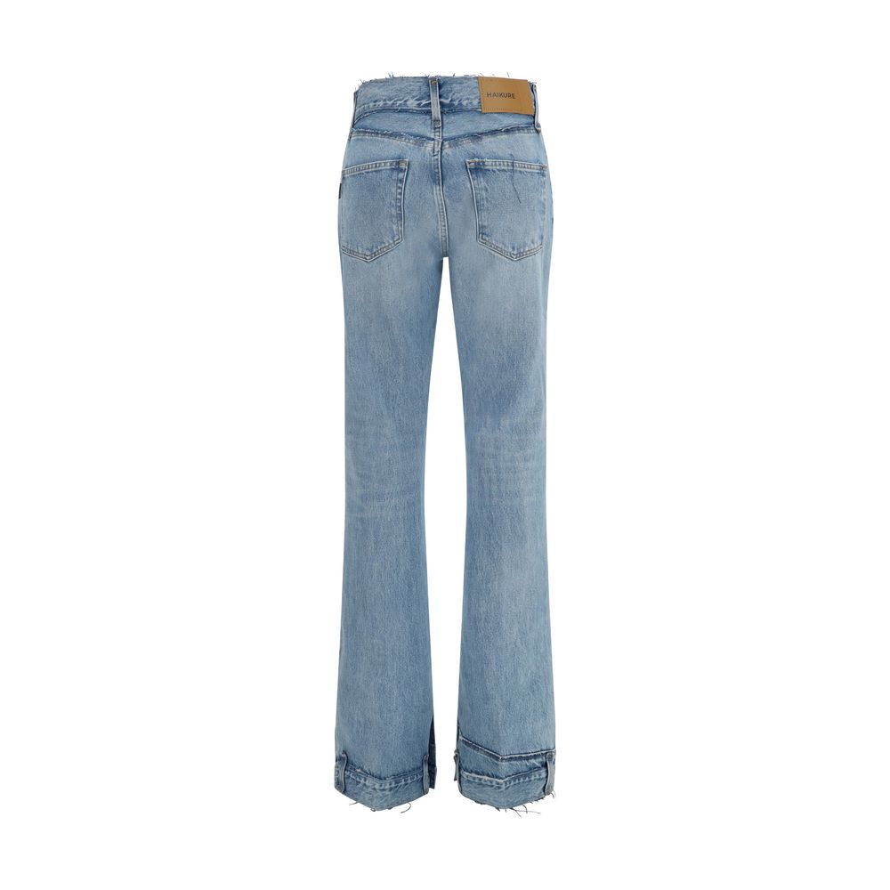 Haikure Blue Cotton Flared Jeans