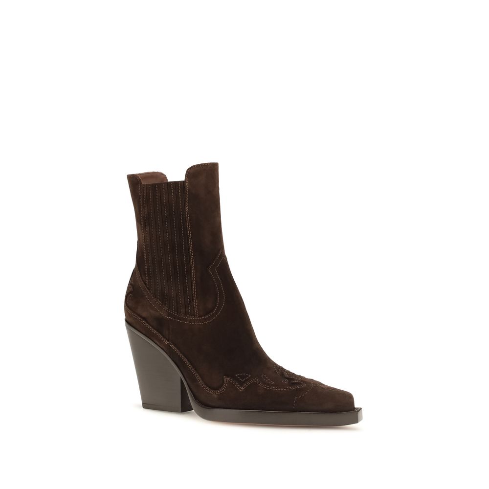 Paris Texas Brown Calf Leather Bos Taurus Ankle Boots