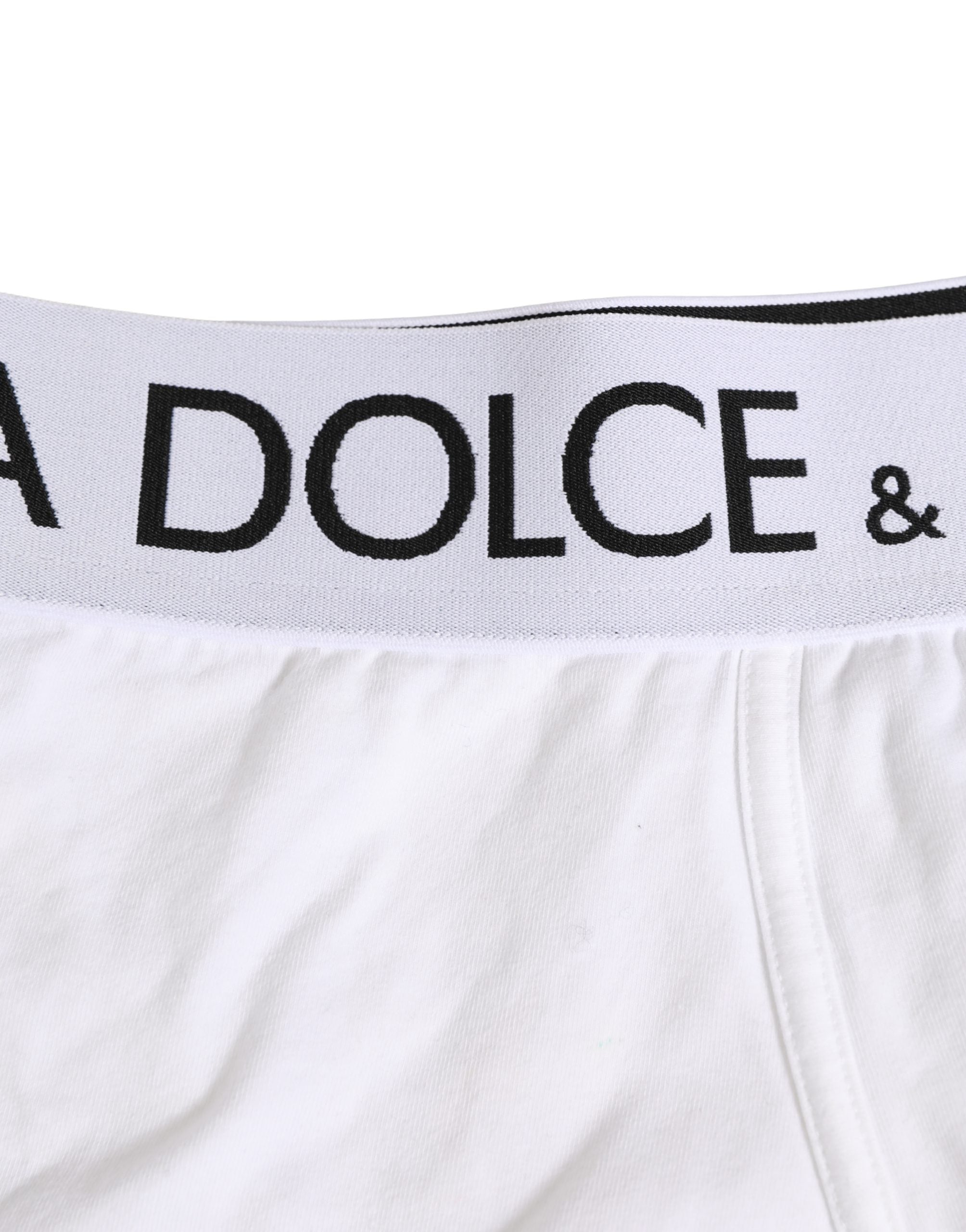 Dolce & Gabbana White Cotton Stretch Regular Boxer Underwear