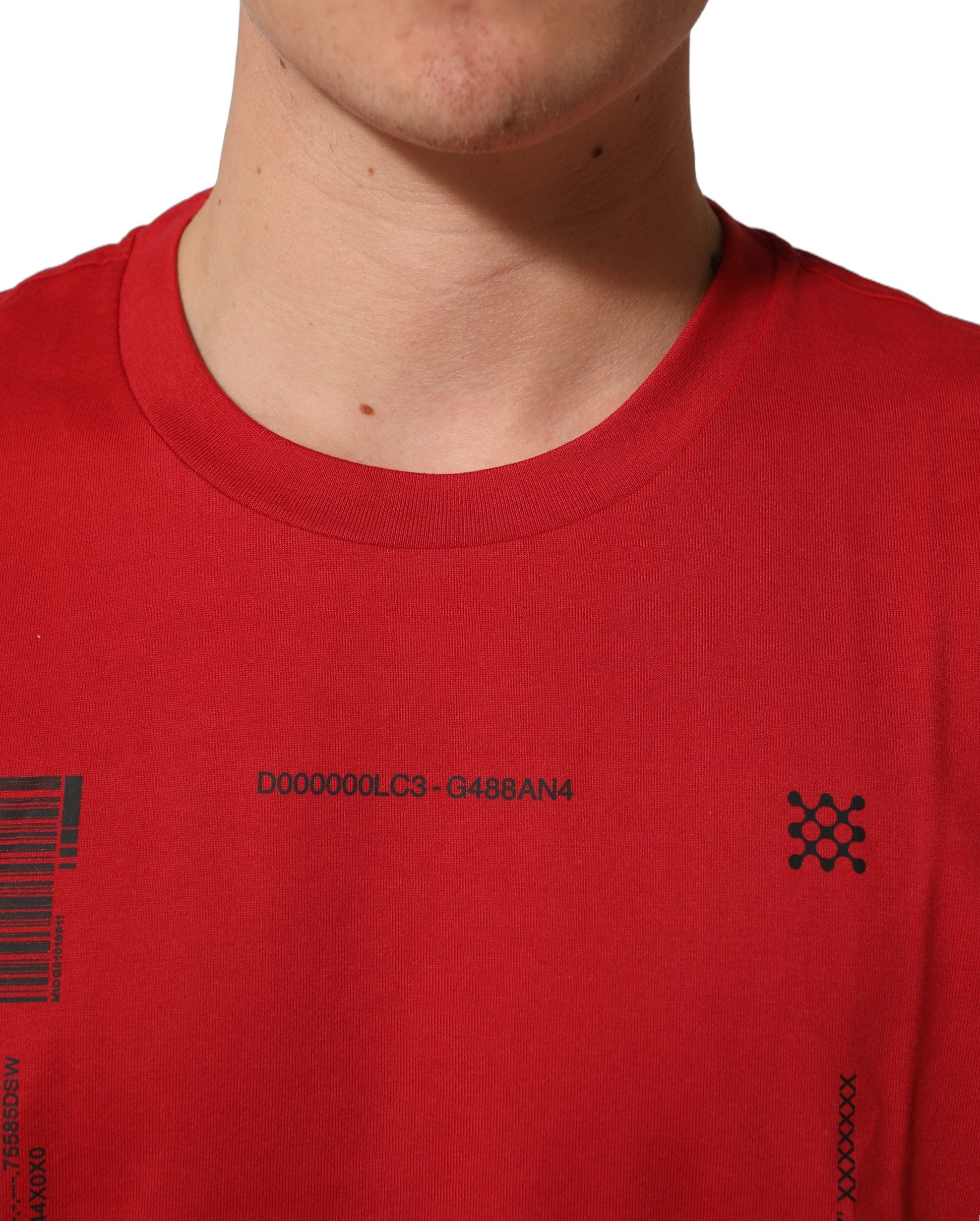 Dolce & Gabbana Red Cotton Graphic Print Crew Neck T-shirt