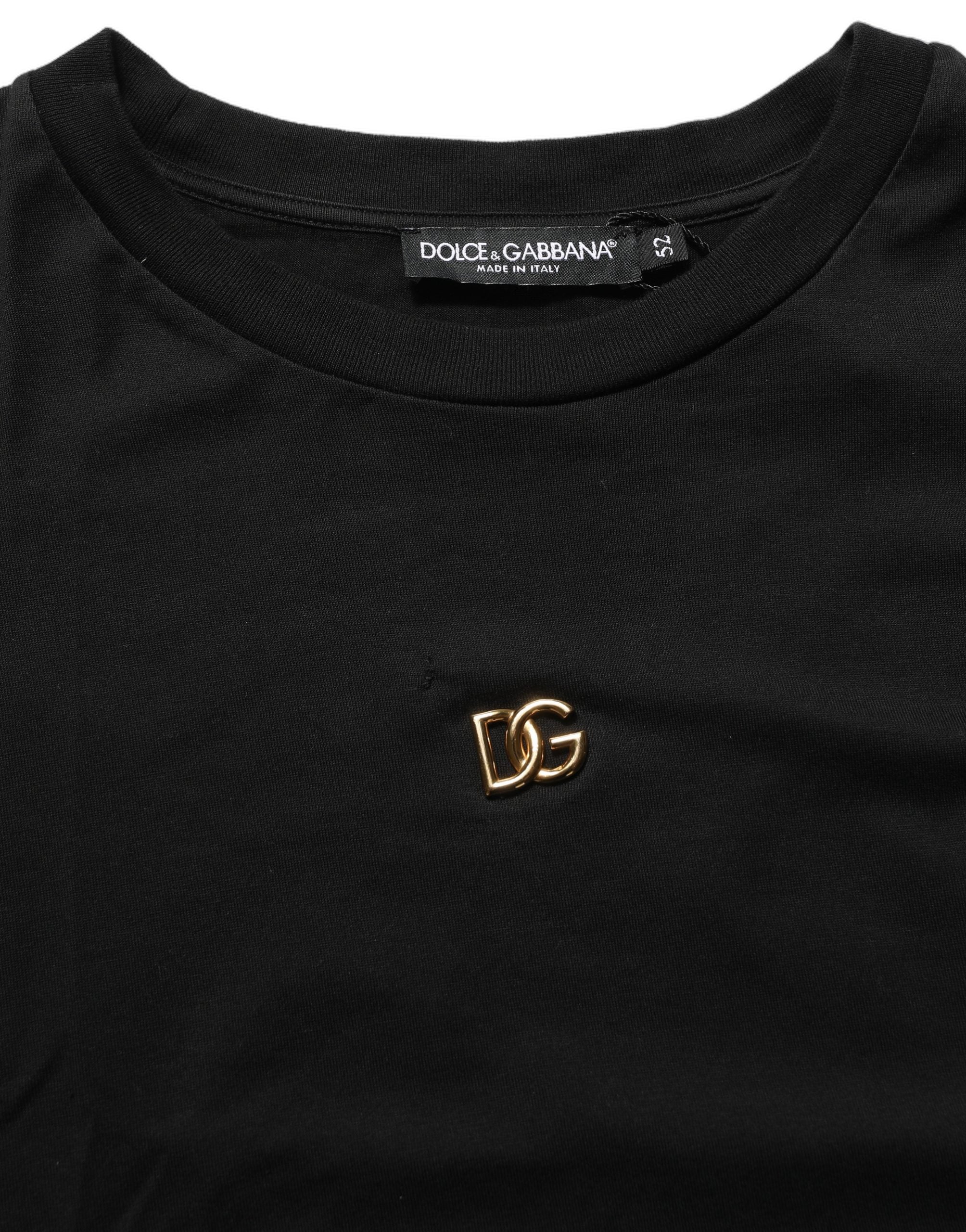 Dolce & Gabbana Black Metal DG Logo Short Sleeves T-shirt