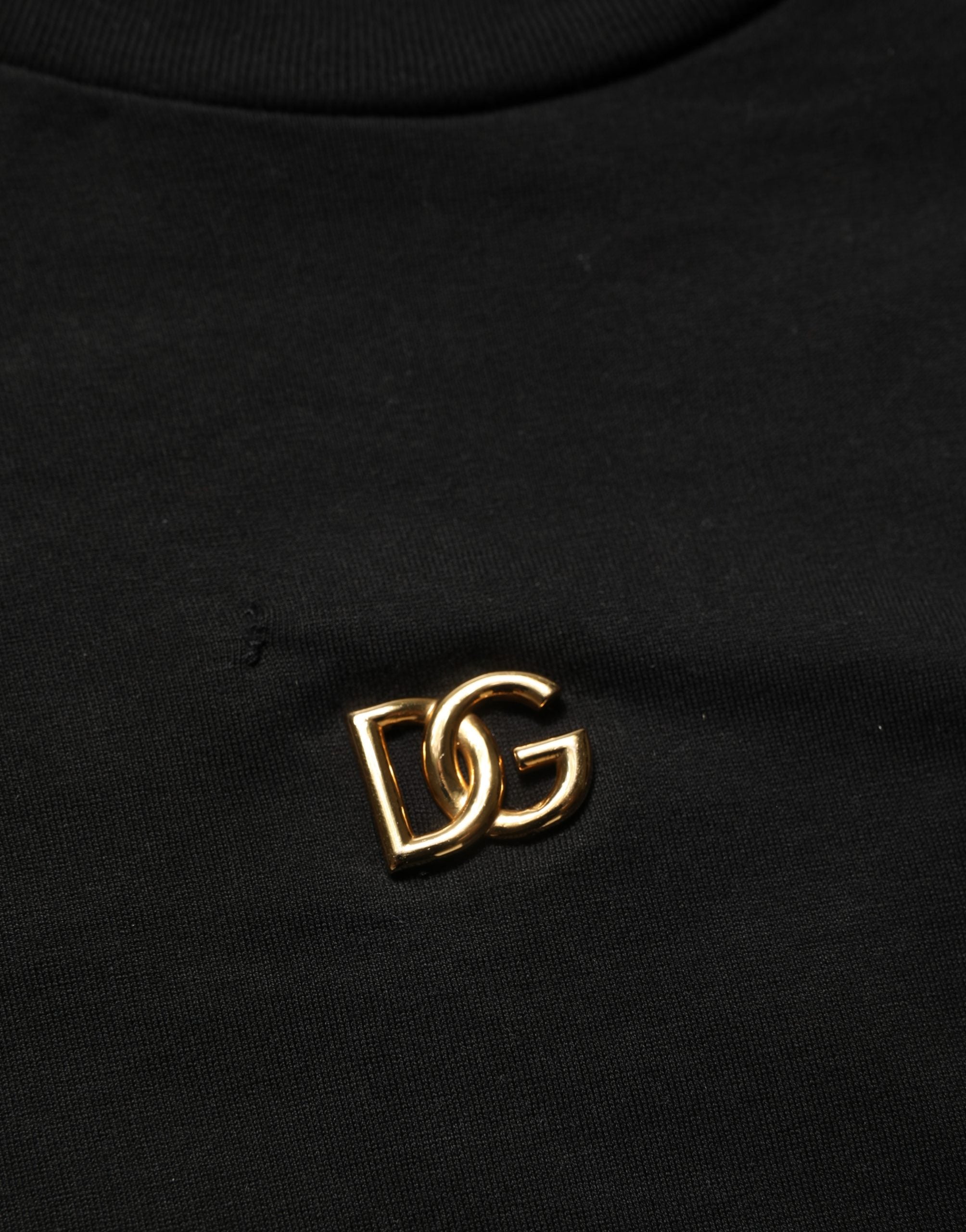 Dolce & Gabbana Black Metal DG Logo Short Sleeves T-shirt