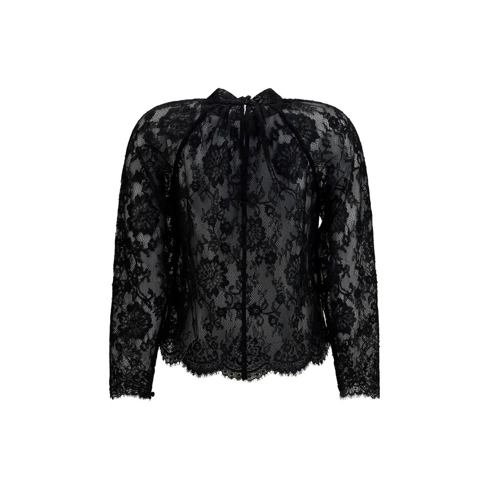 Self-Portrait Black Polyamide Blouse