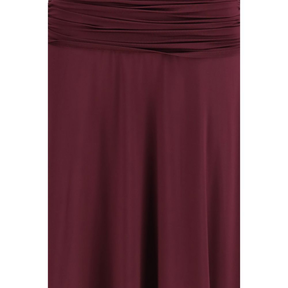 Self-Portrait Bordeaux Viscose Casual Dress