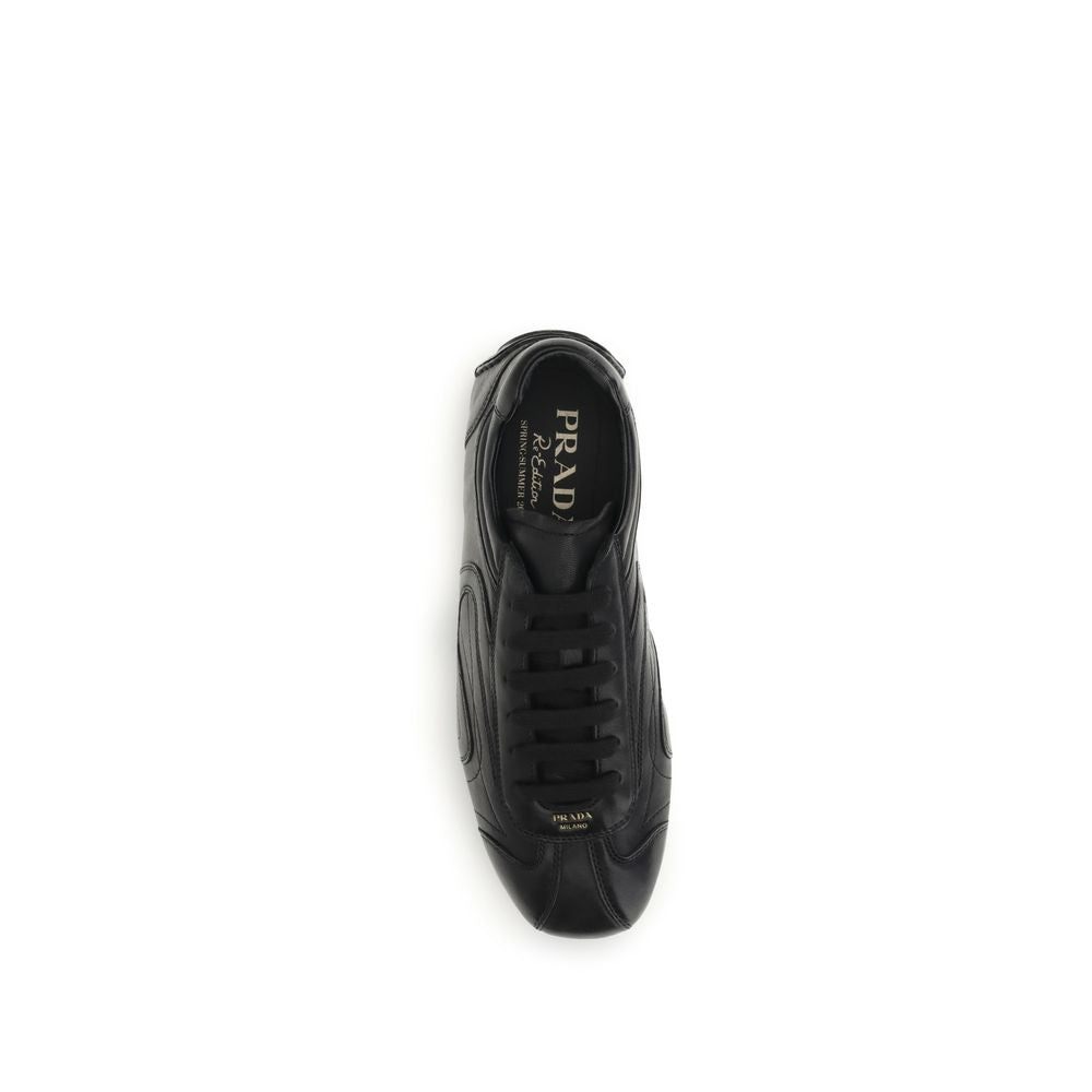 Prada Black Lamb Ovis Aries Aries Low Top Sneakers