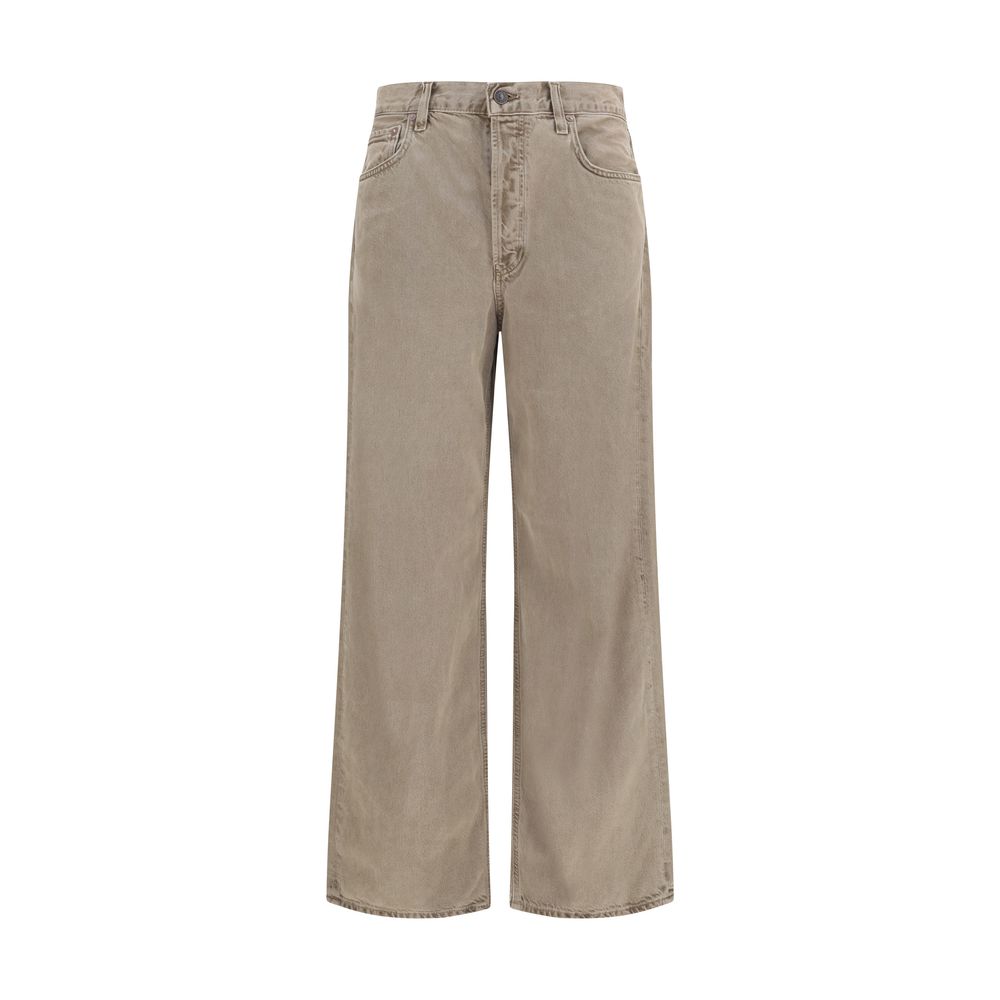 Agolde Brown Cotton Casual Pants