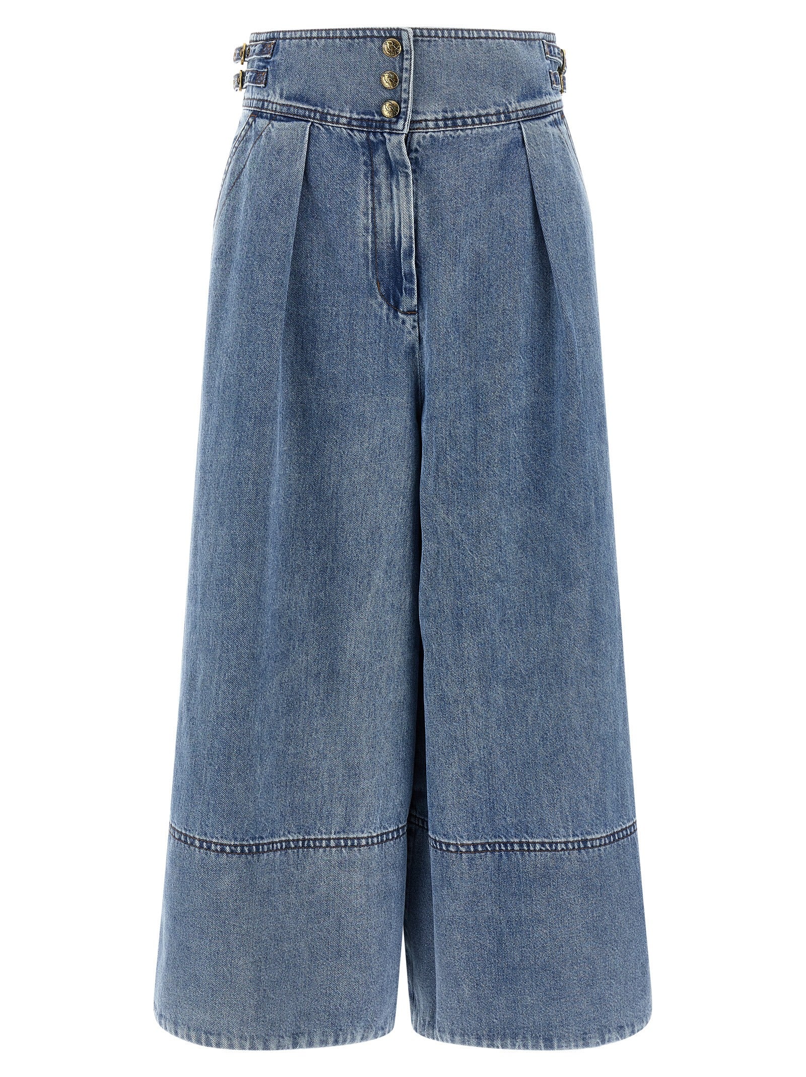 Zimmermann Blue Cotton Cropped Jeans